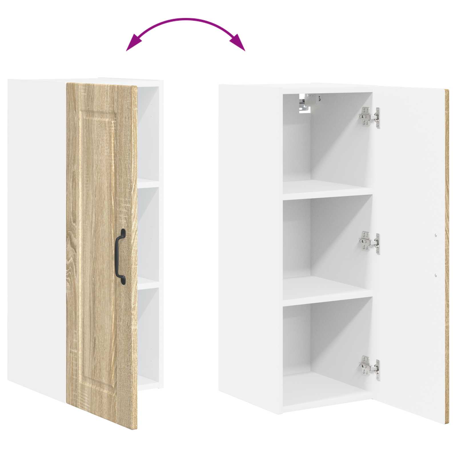 Wandschrank PORTO Sonoma-Eiche 30 x 31 x 80 cm Holzwerkstoff