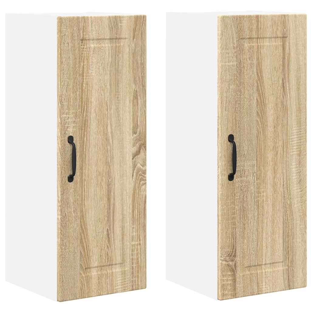 Küchenwandschrank mit Regal 2 pcs Sonoma-Eiche 30 x 31 x 80 cm