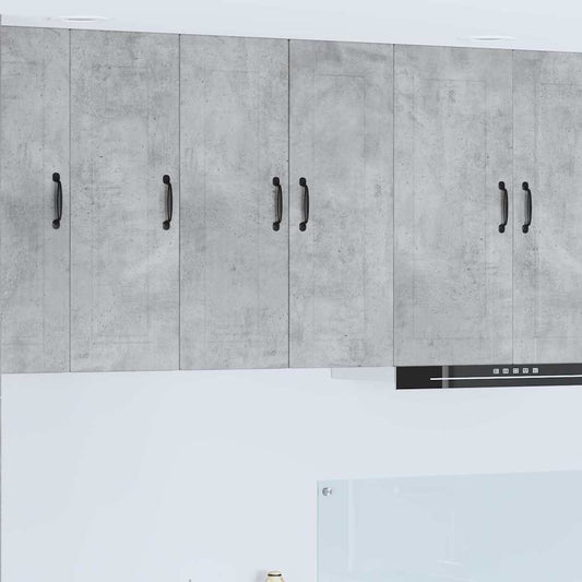 Küchenwandschrank mit Regal 2 pcs Beton Grau 30 x 31 x 80 cm