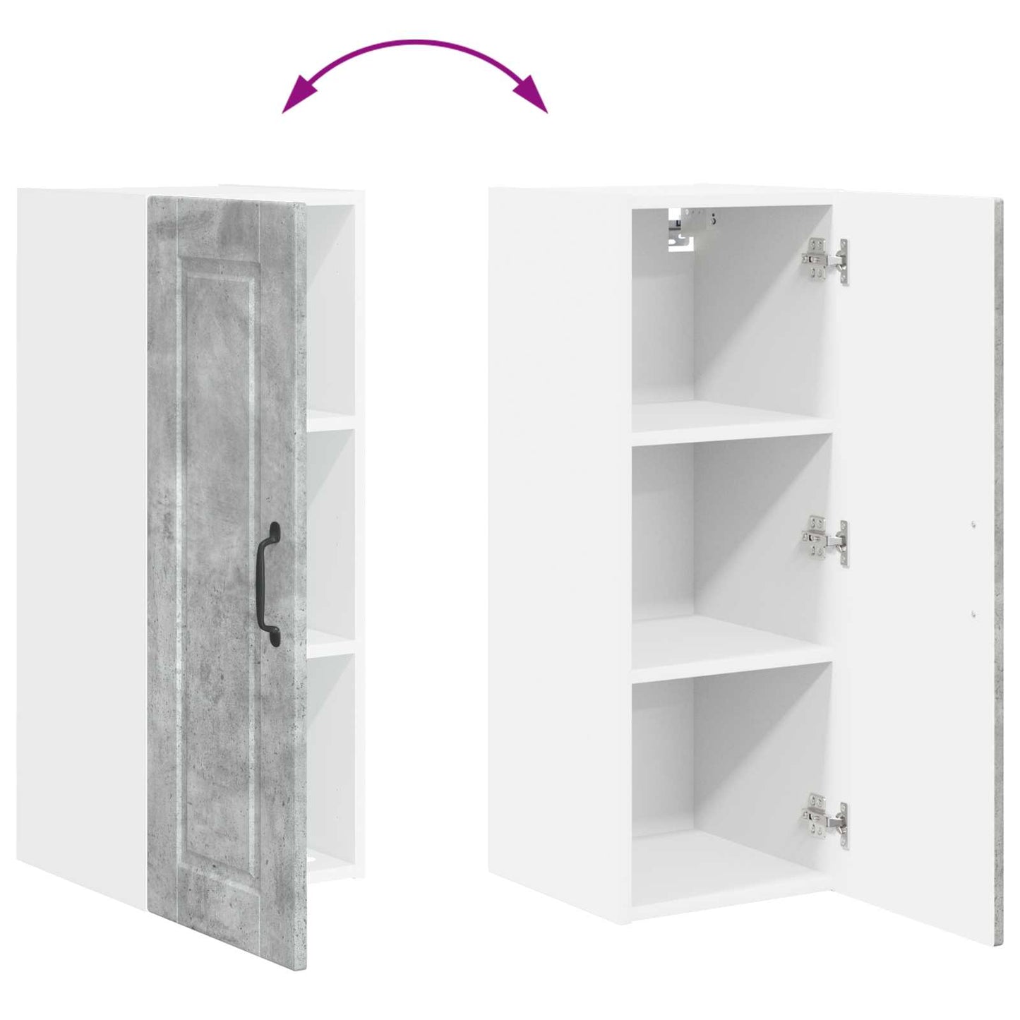 Wandschrank PORTO 2 stk. Beton Grau Holzwerkstoff