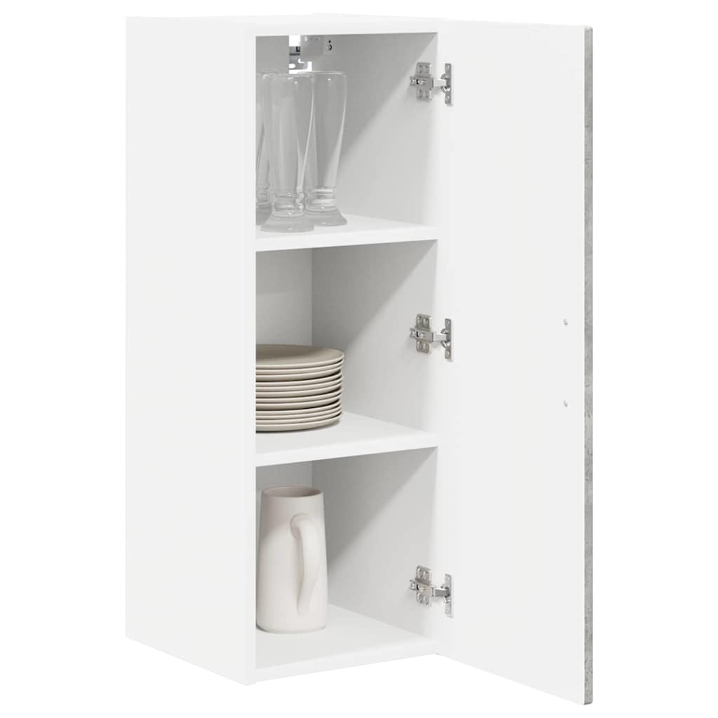 Küchenwandschrank mit Regal 2 pcs Beton Grau 30 x 31 x 80 cm