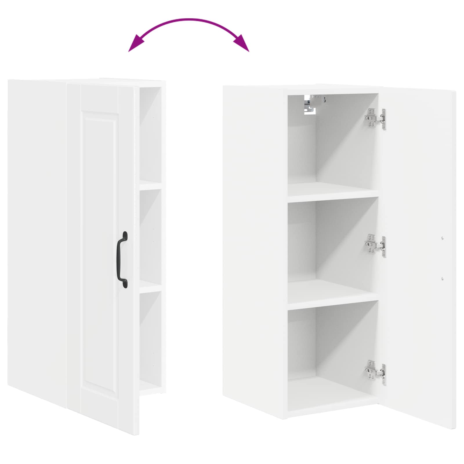 Wandschrank PORTO Hochglanz Weiß 30 x 31 x 80 cm Holzwerkstoff