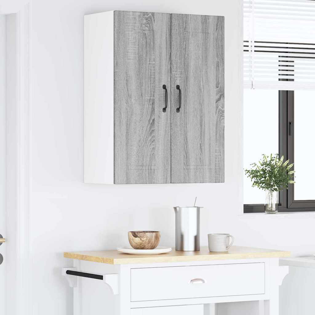 Küchenwandschrank mit Regal 2 pcs Graues Sonoma 30 x 31 x 80 cm