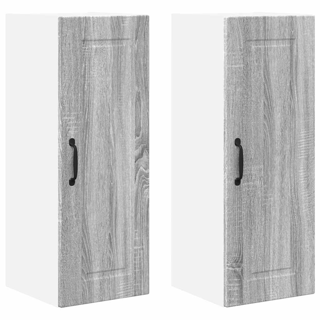 Küchenwandschrank mit Regal 2 pcs Graues Sonoma 30 x 31 x 80 cm