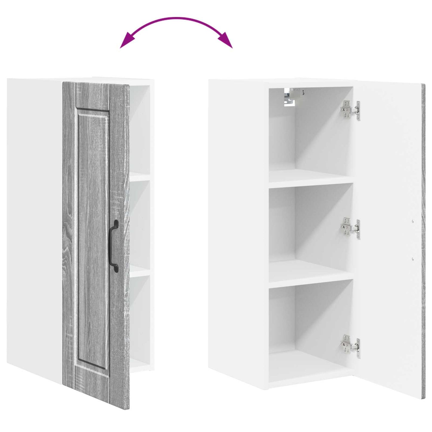 Wandschrank PORTO 2 stk. Graues Sonoma Holzwerkstoff