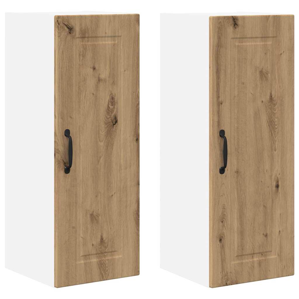 Küchenwandschrank mit Regal 2 pcs Artisan-Eiche 30 x 31 x 80 cm