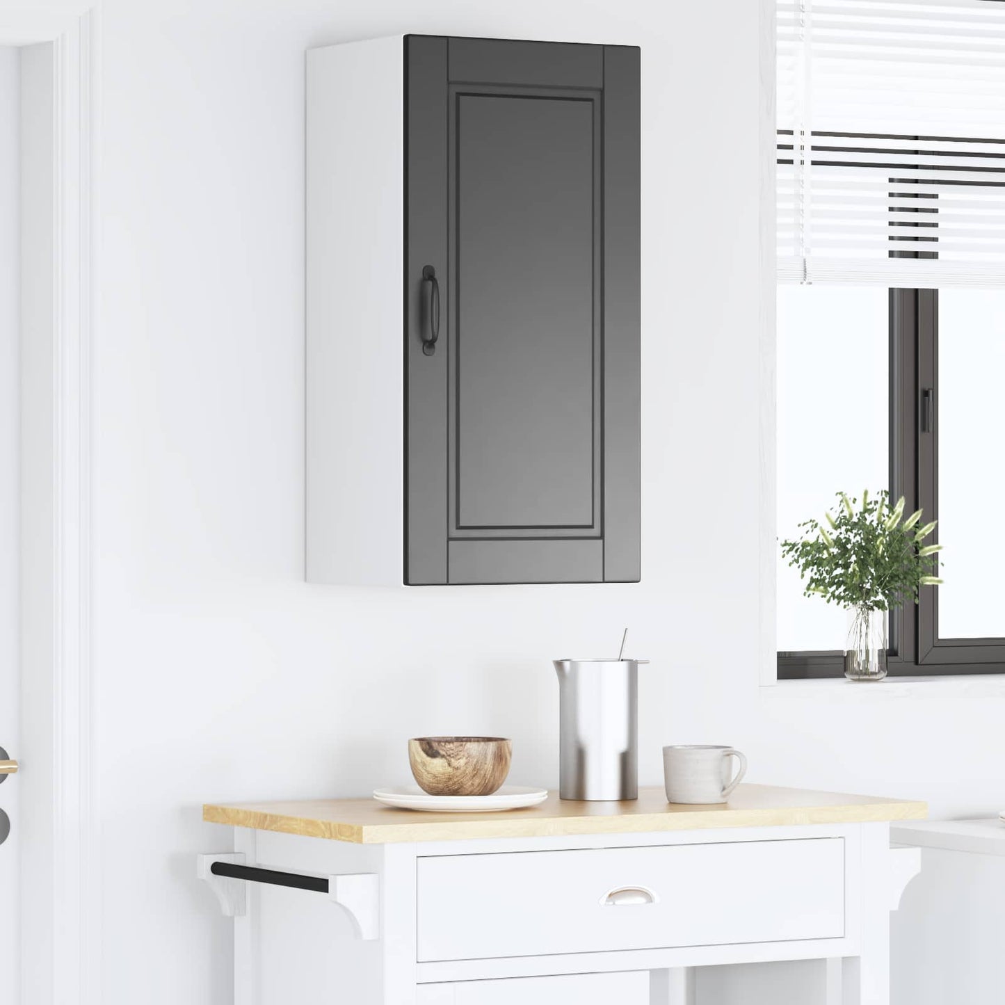 Wandschrank PORTO Schwarz 40 x 31 x 80 cm Holzwerkstoff