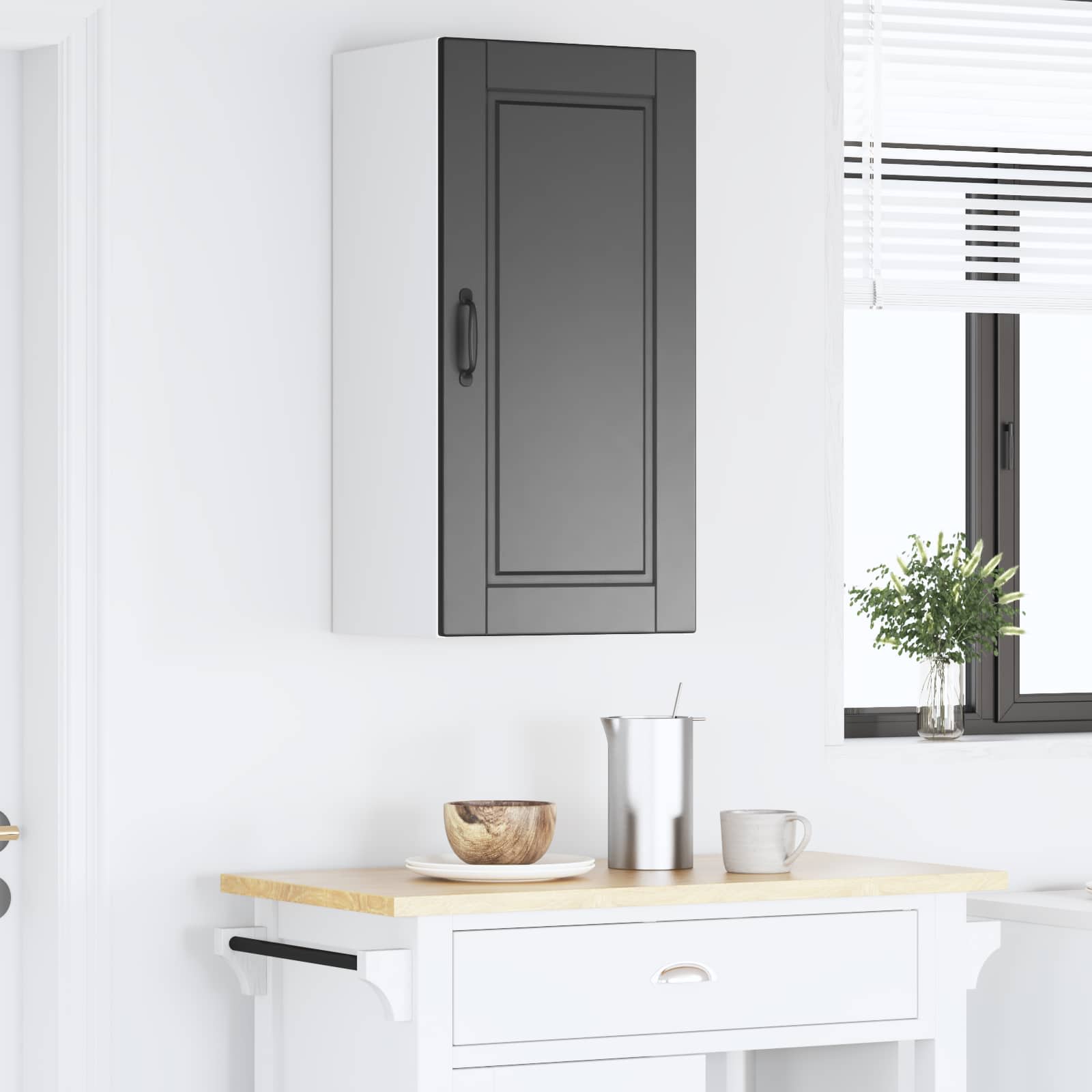 Wandschrank PORTO Schwarz 40 x 31 x 80 cm Holzwerkstoff