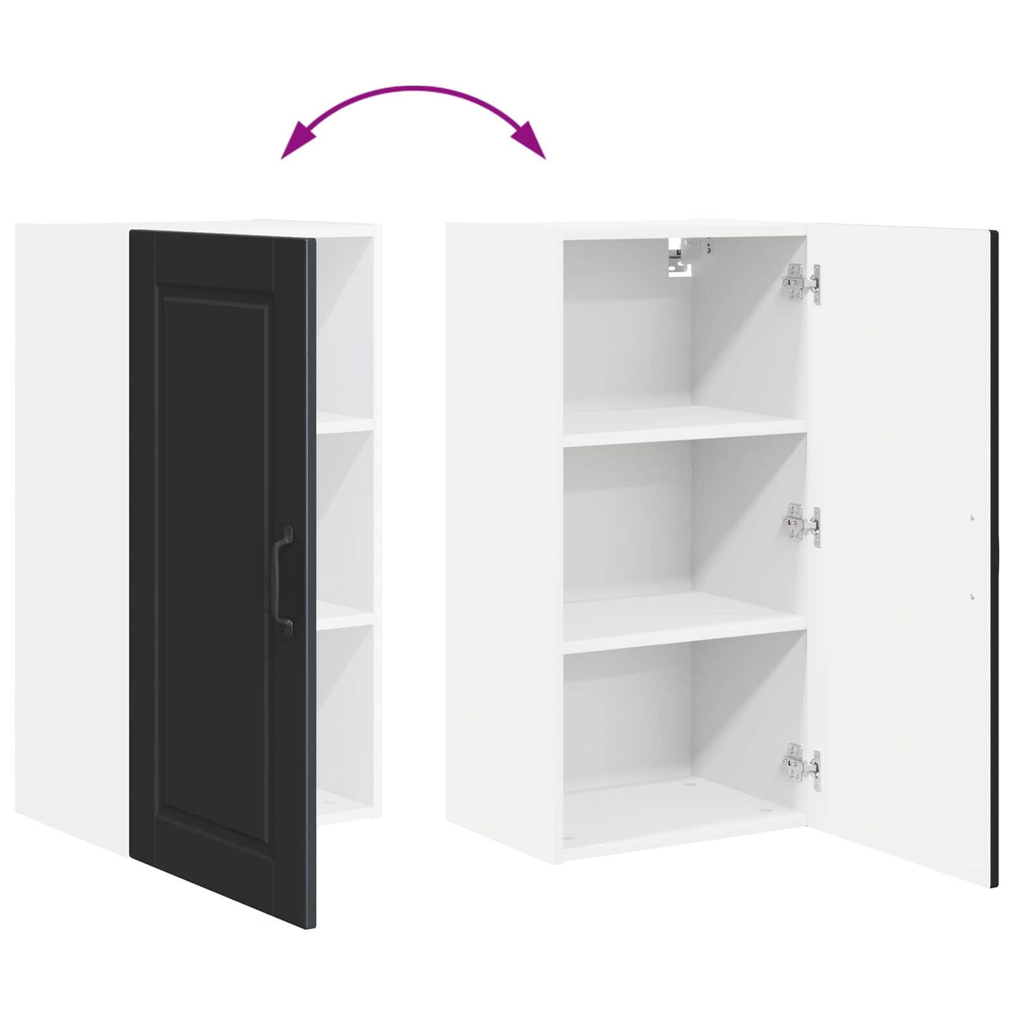 Wandschrank PORTO Schwarz 40 x 31 x 80 cm Holzwerkstoff
