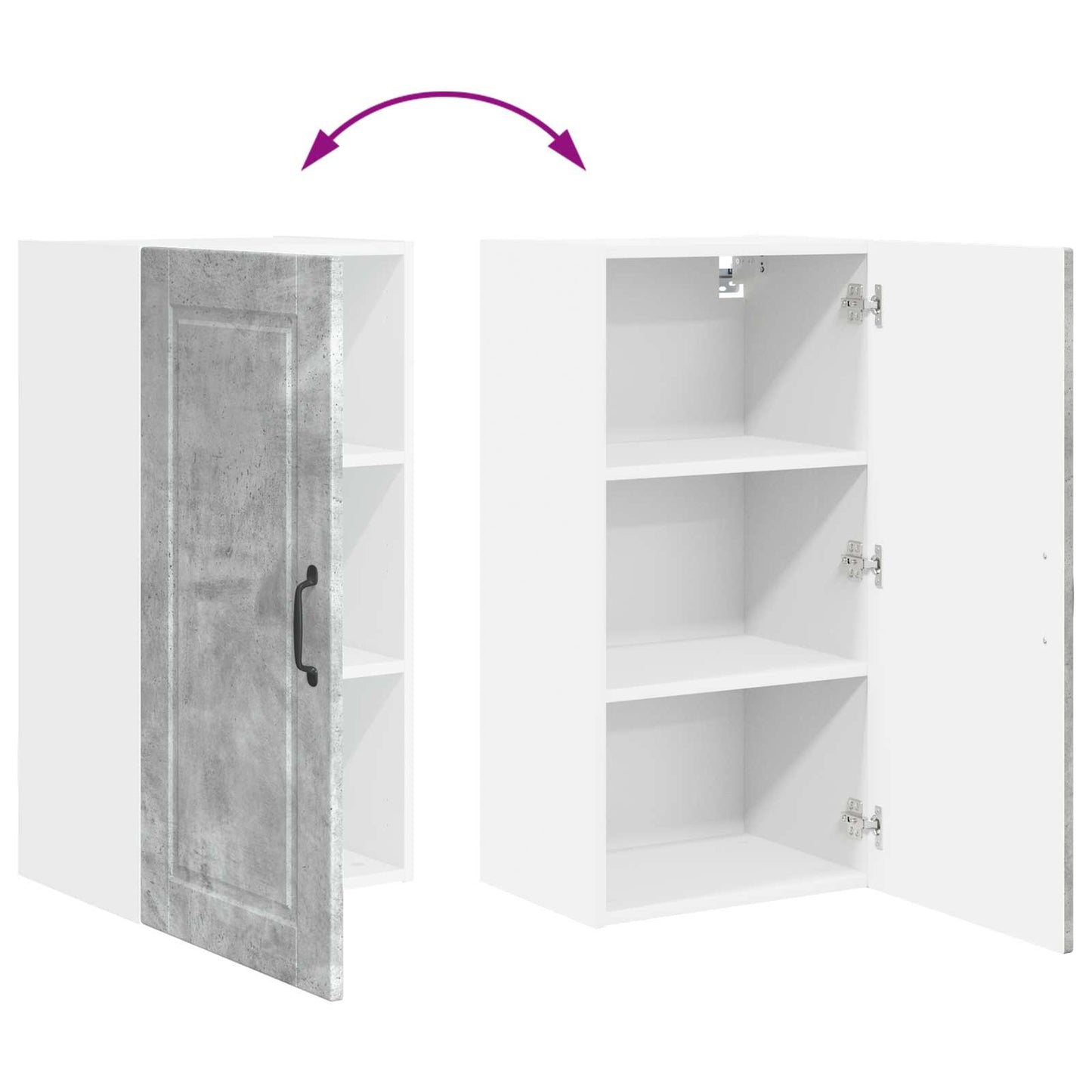 Wandschrank PORTO Beton Grau 40 x 31 x 80 cm Holzwerkstoff