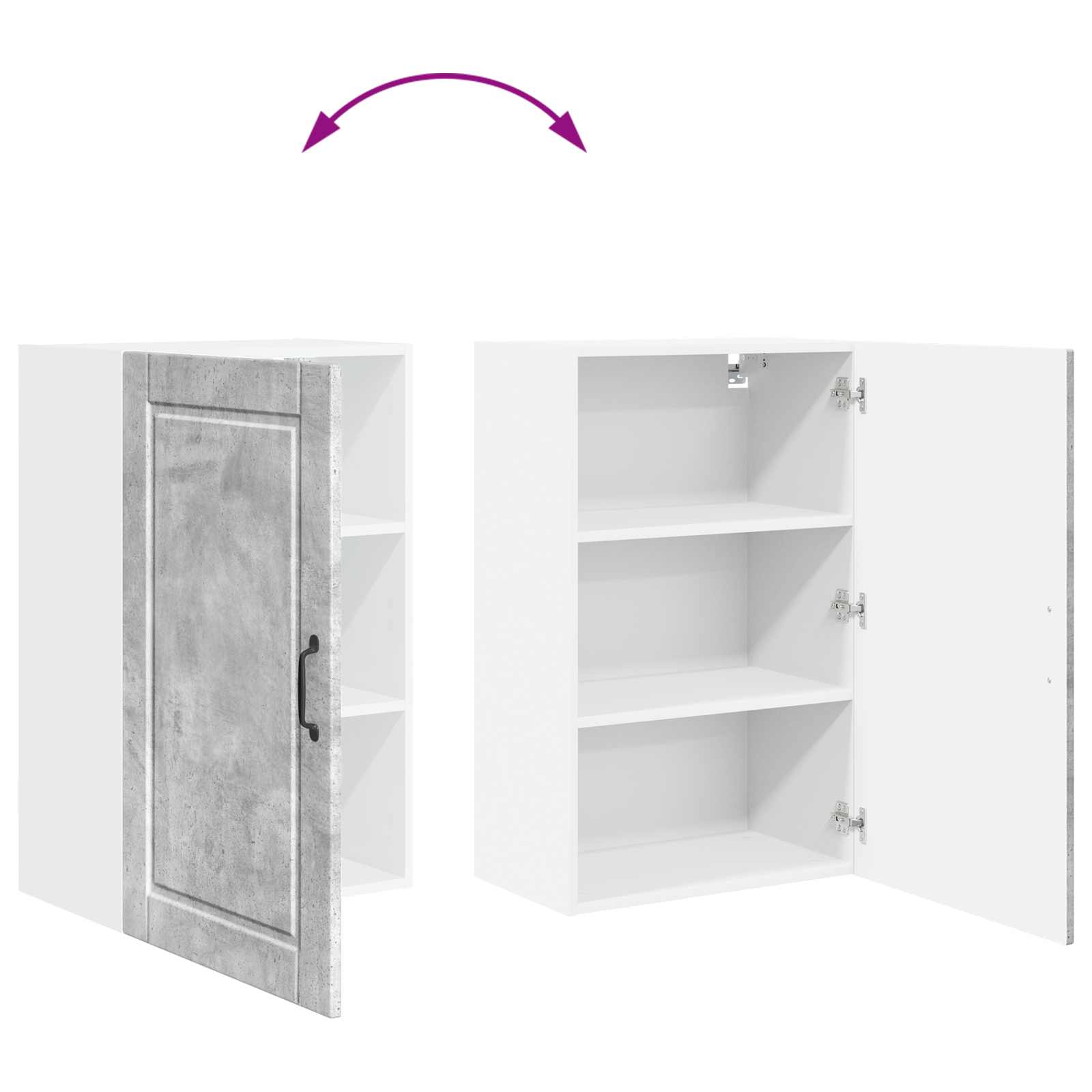 Wandschrank PORTO Beton Grau 50 x 31 x 80 cm Holzwerkstoff