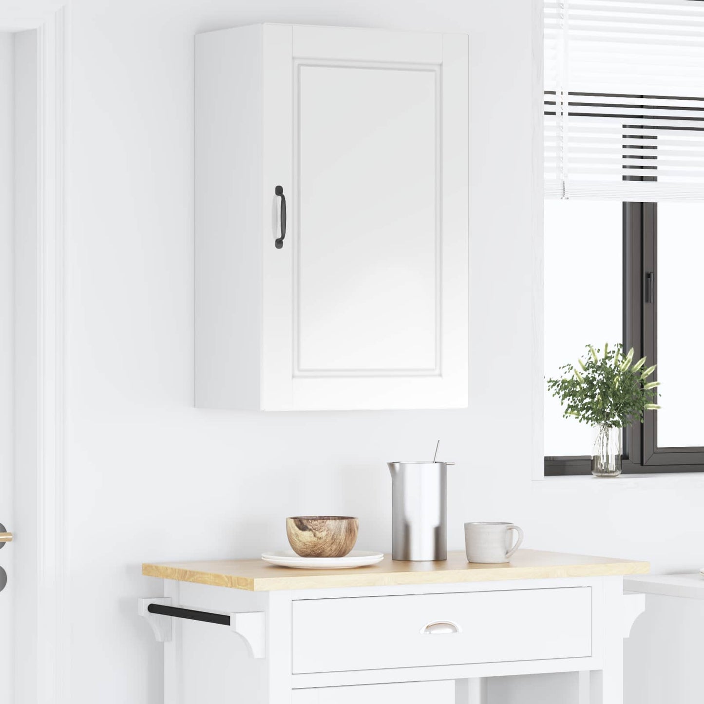 Wandschrank PORTO Hochglanz Weiß 50 x 31 x 80 cm Holzwerkstoff