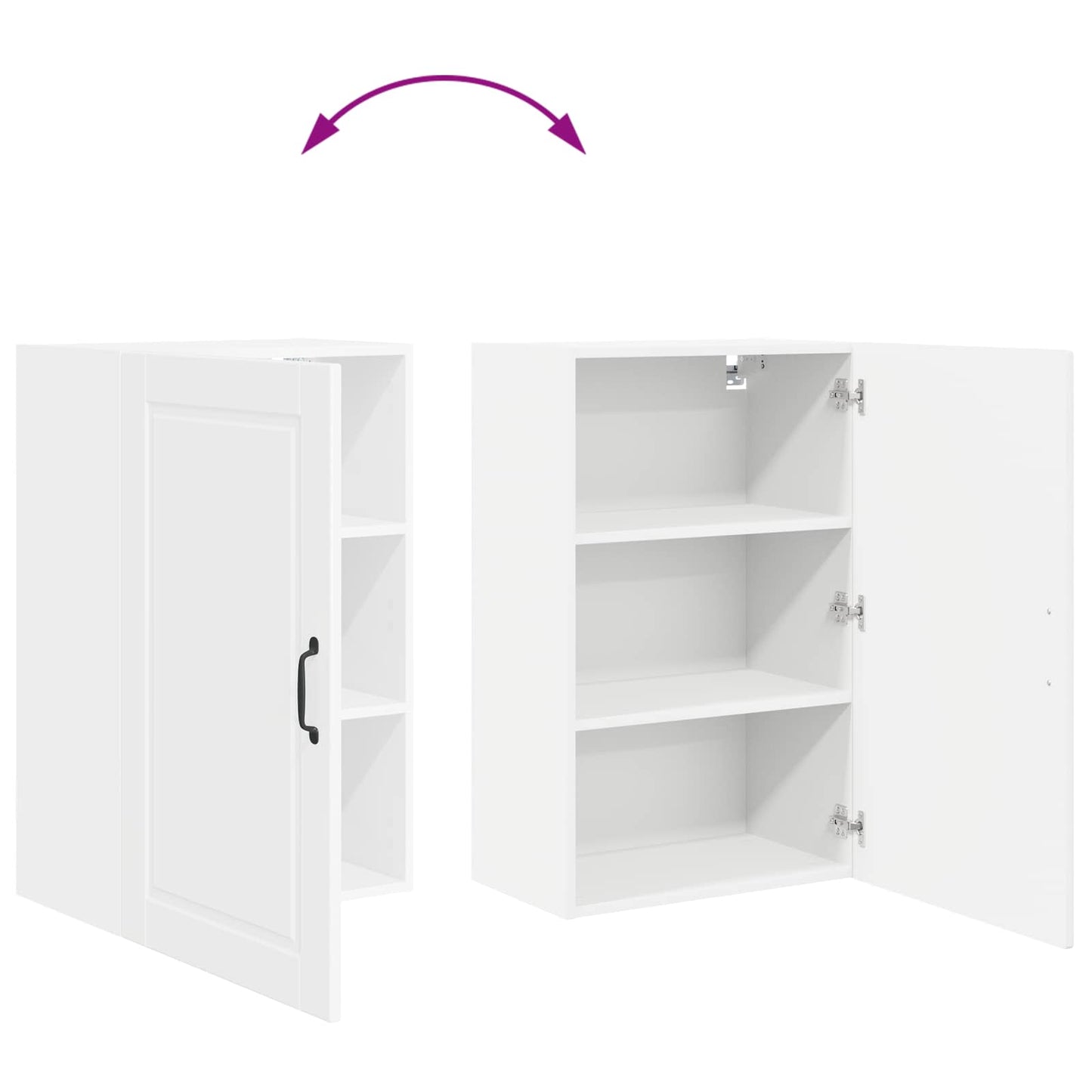 Wandschrank PORTO Hochglanz Weiß 50 x 31 x 80 cm Holzwerkstoff