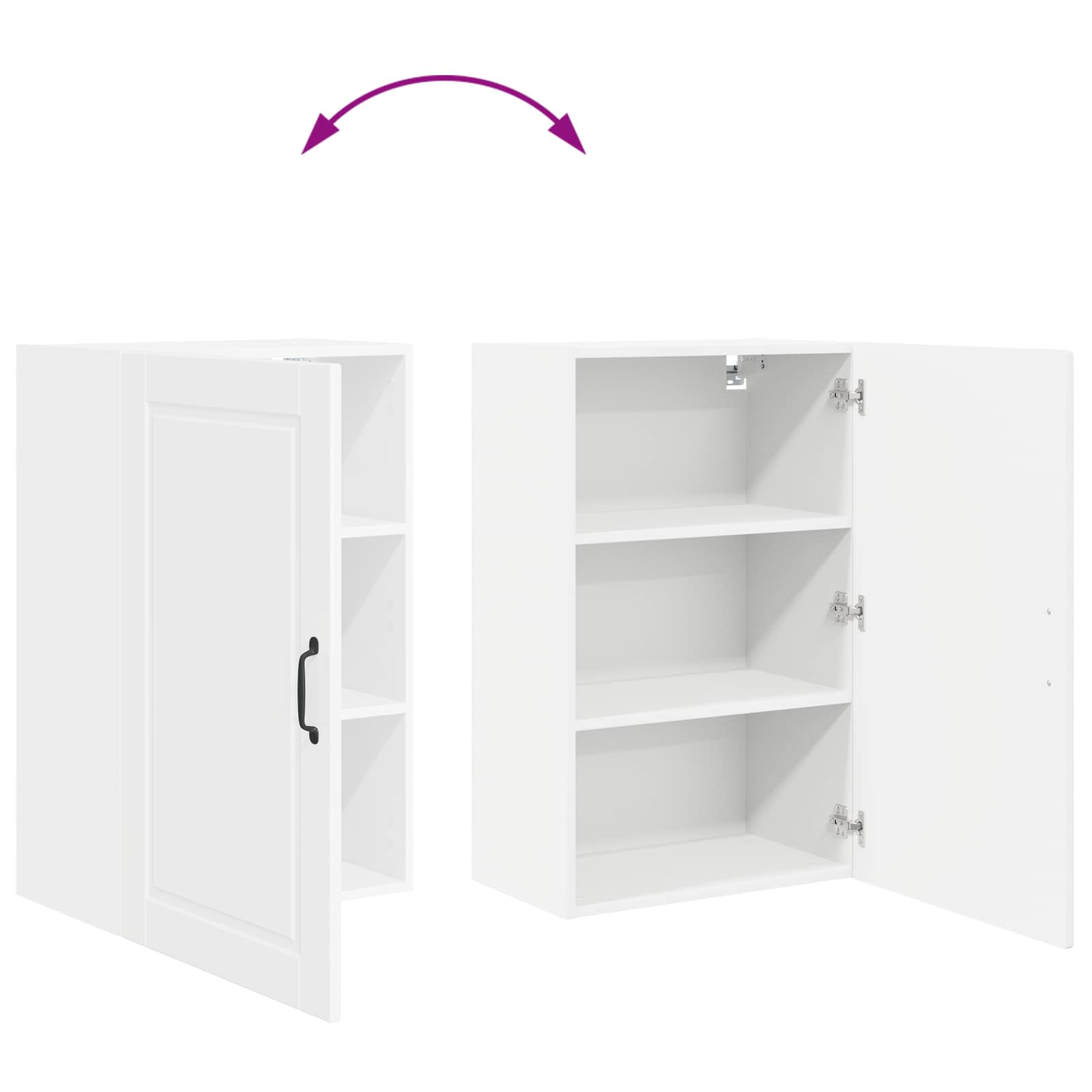 Wandschrank PORTO Hochglanz Weiß 50 x 31 x 80 cm Holzwerkstoff