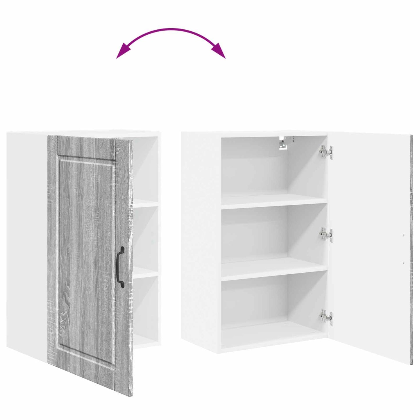 Wandschrank PORTO Graues Sonoma 50 x 31 x 80 cm Holzwerkstoff