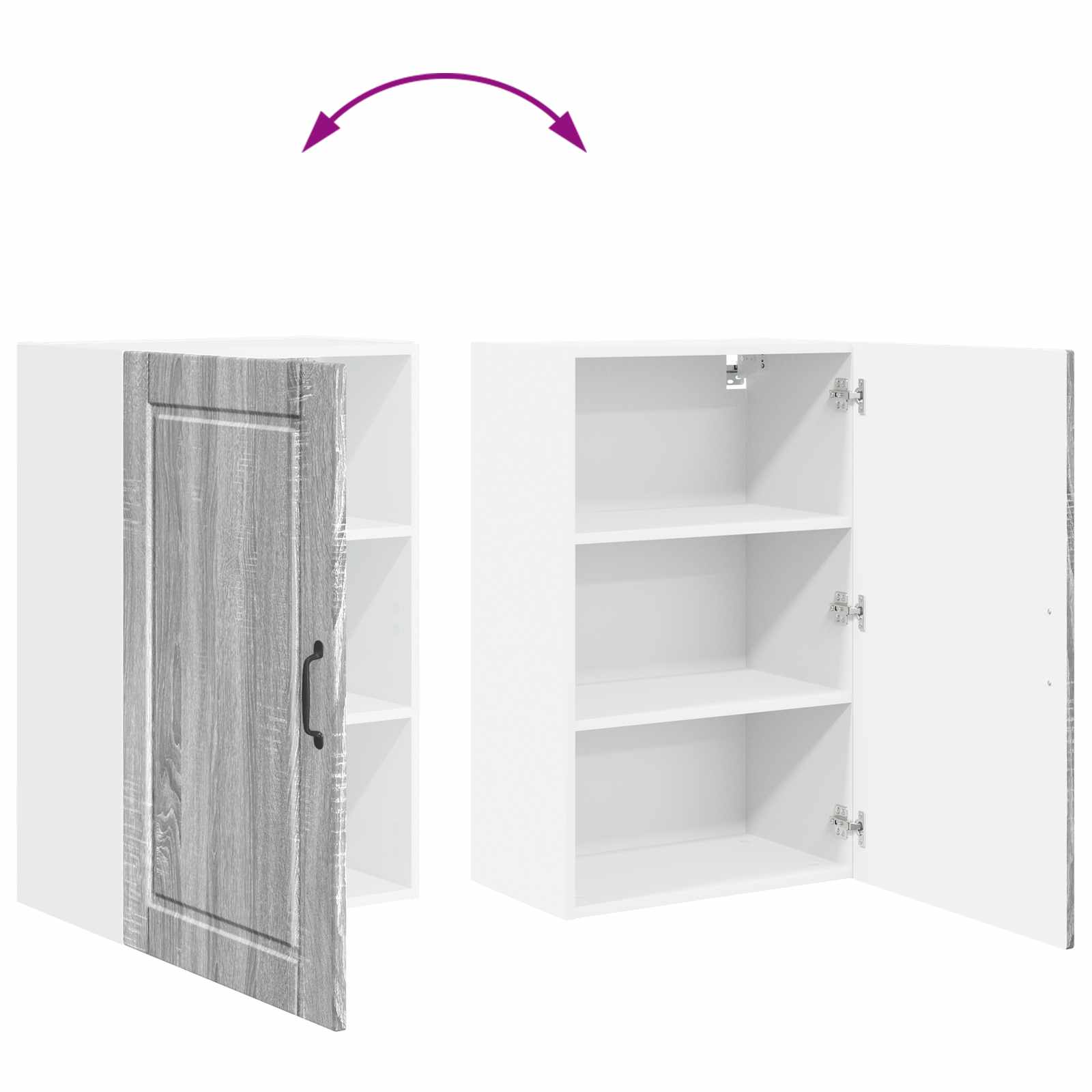 Wandschrank PORTO Graues Sonoma 50 x 31 x 80 cm Holzwerkstoff
