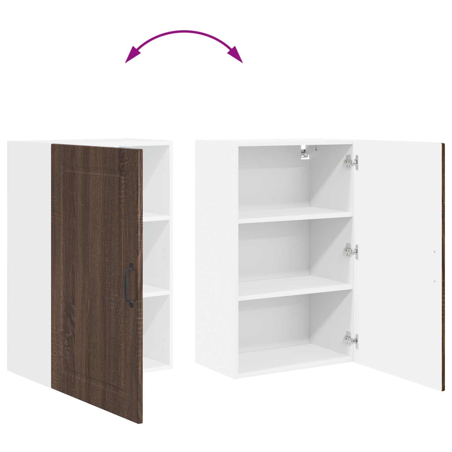 Wandschrank PORTO Braun Eichen-Optik 50 x 31 x 80 cm