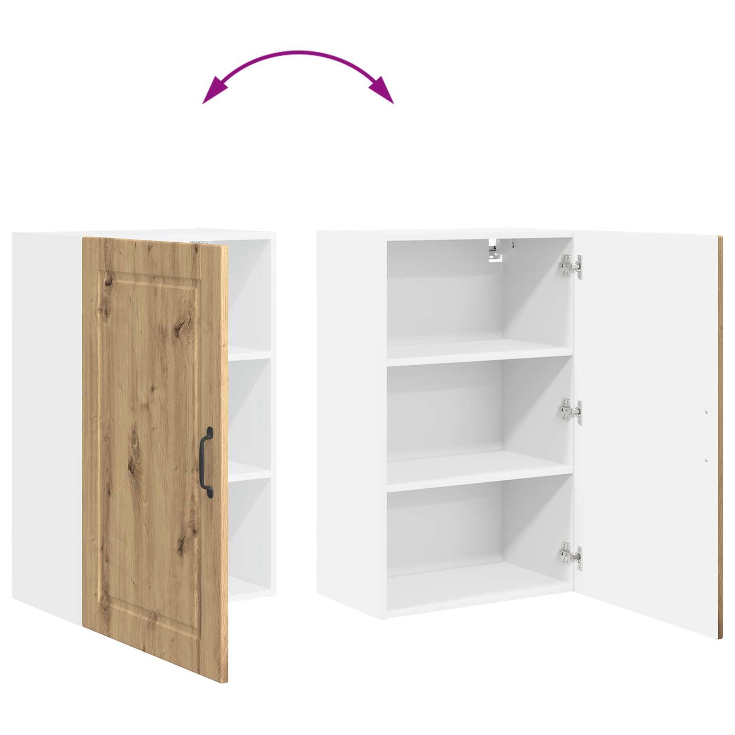 Wandschrank PORTO Artisan-Eiche 50 x 31 x 80 cm Holzwerkstoff