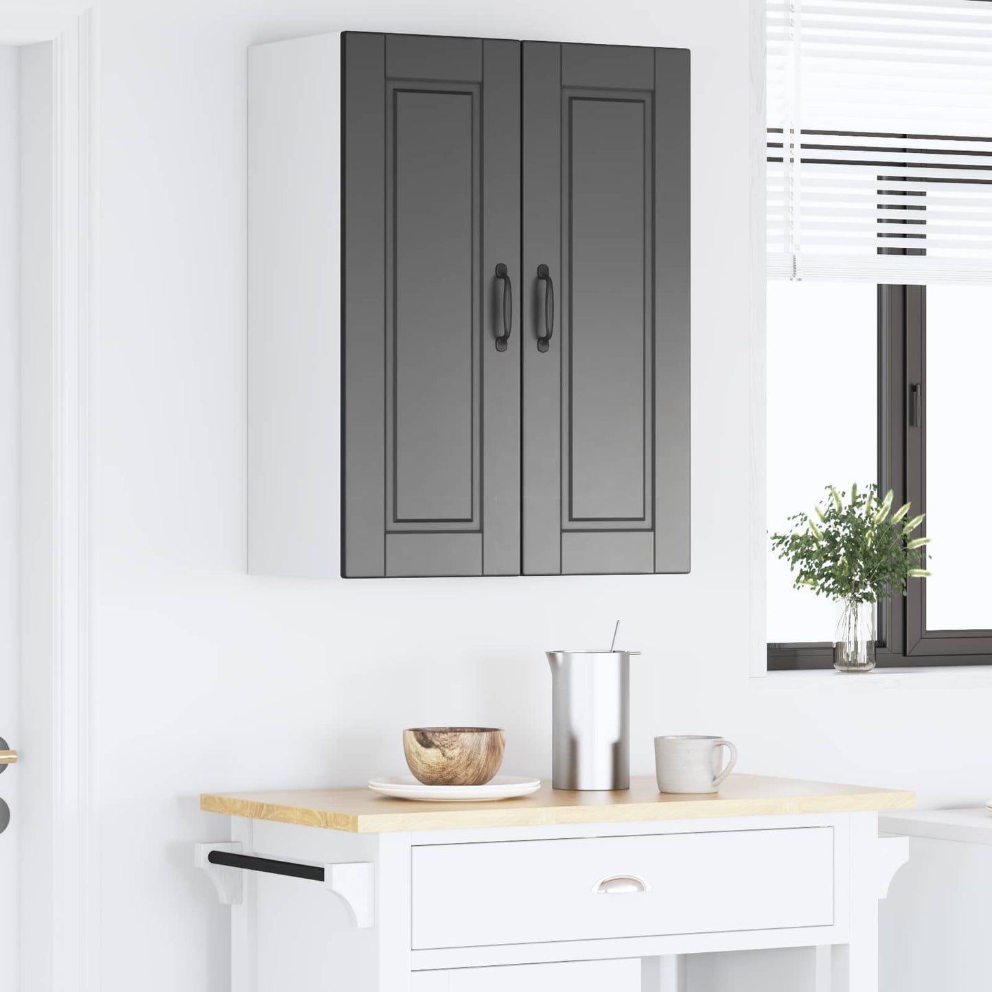 Wandschrank PORTO Schwarz 60 x 31 x 80 cm Holzwerkstoff