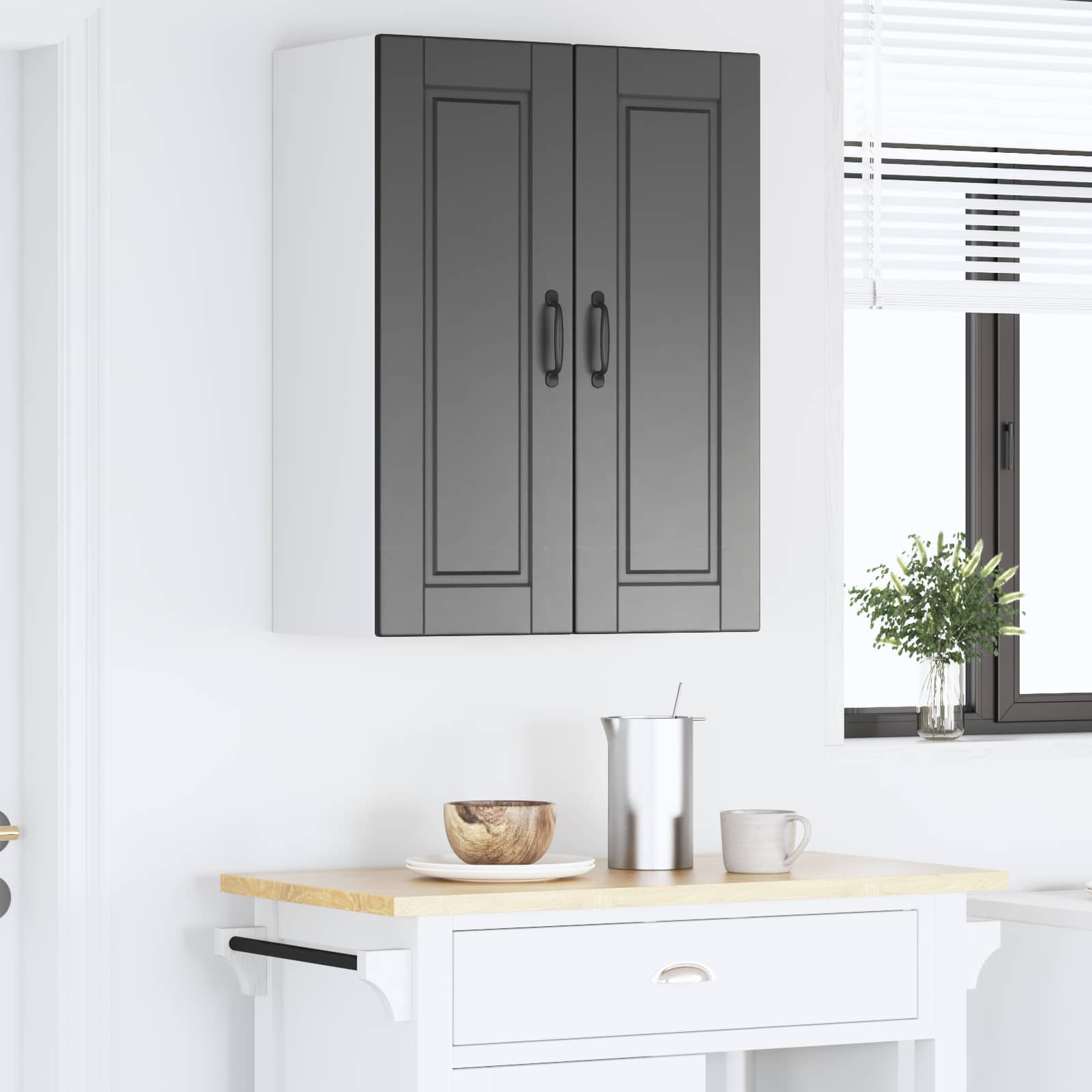 Wandschrank PORTO Schwarz 60 x 31 x 80 cm Holzwerkstoff