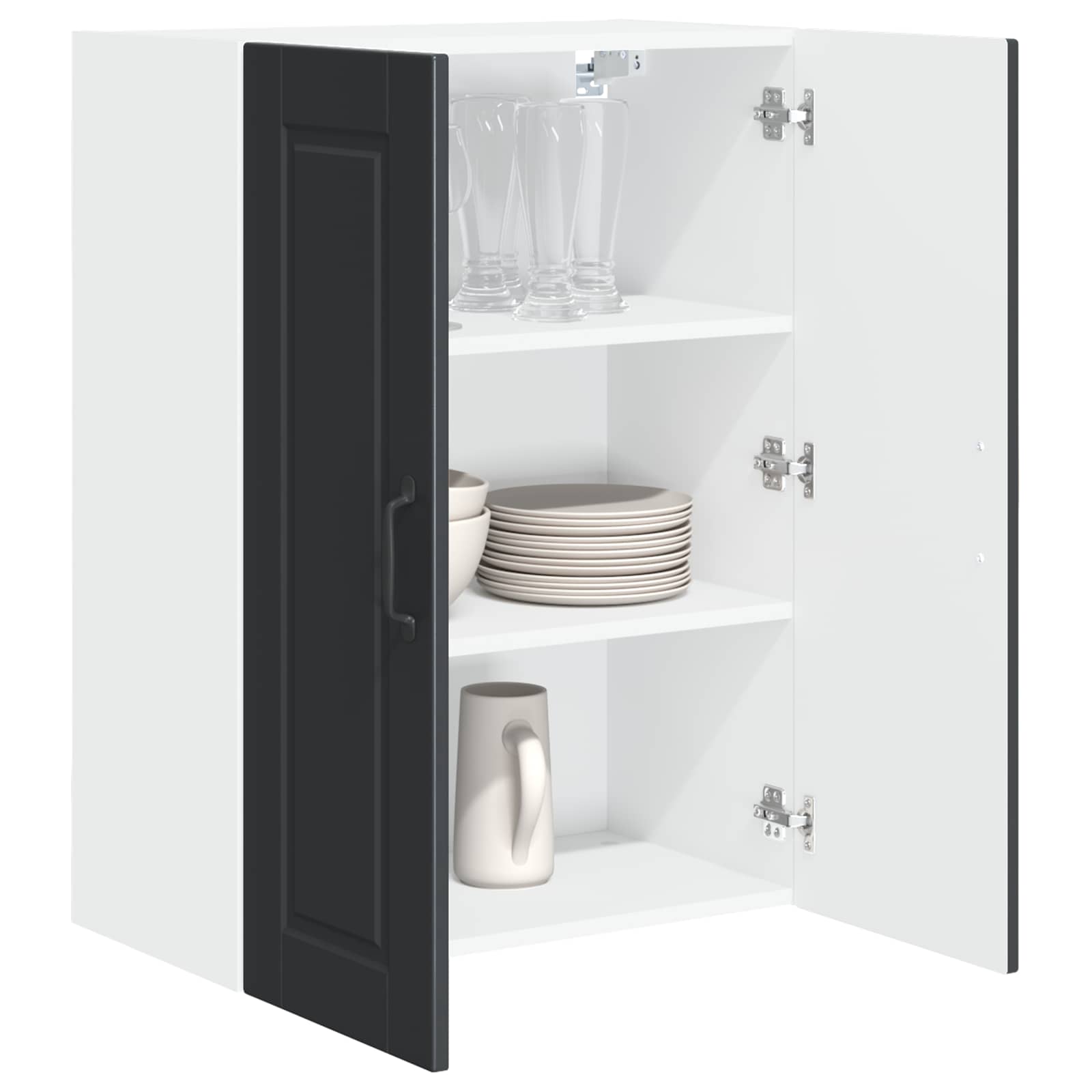 Wandschrank PORTO Schwarz 60 x 31 x 80 cm Holzwerkstoff