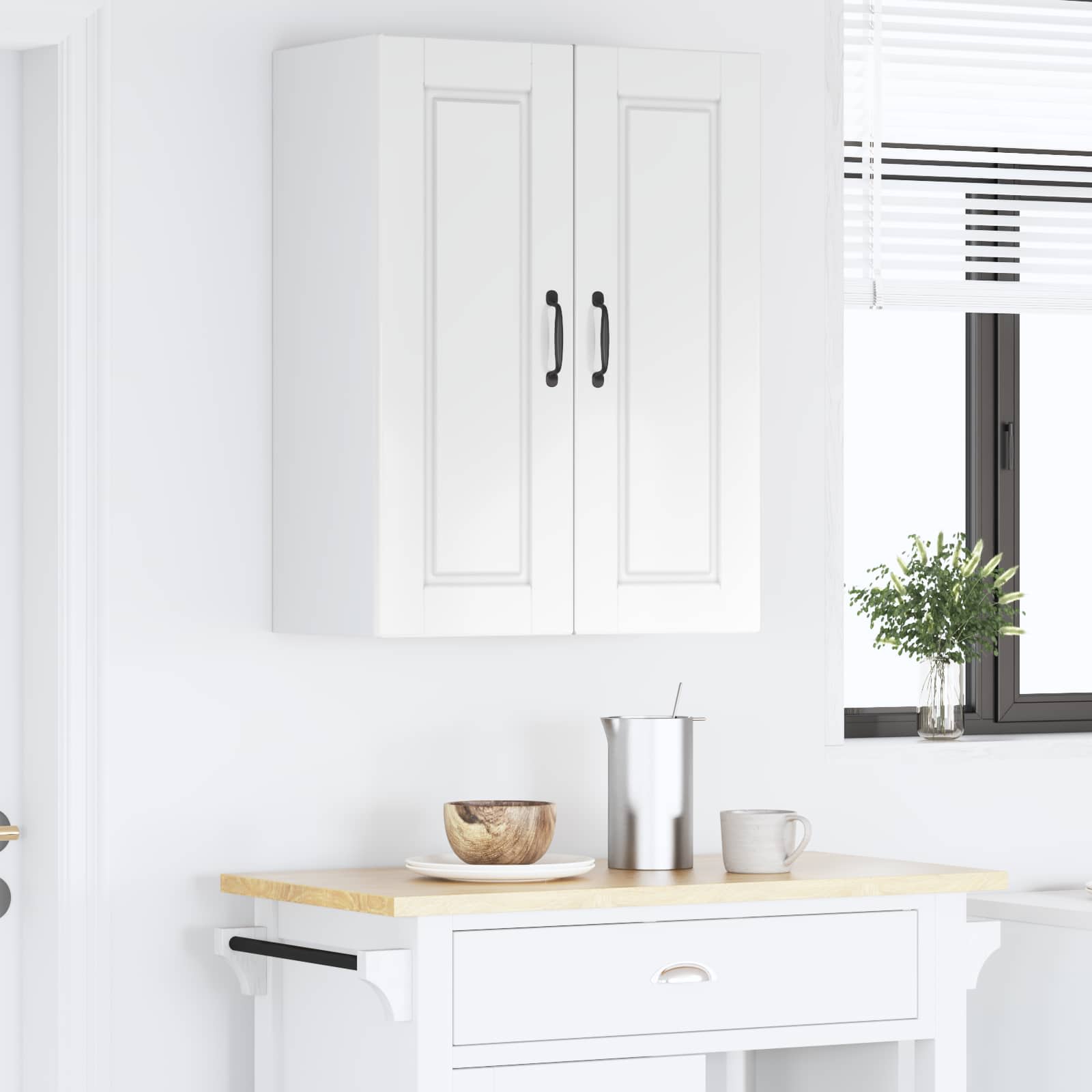 Wandschrank PORTO Hochglanz Weiß 60 x 31 x 80 cm Holzwerkstoff