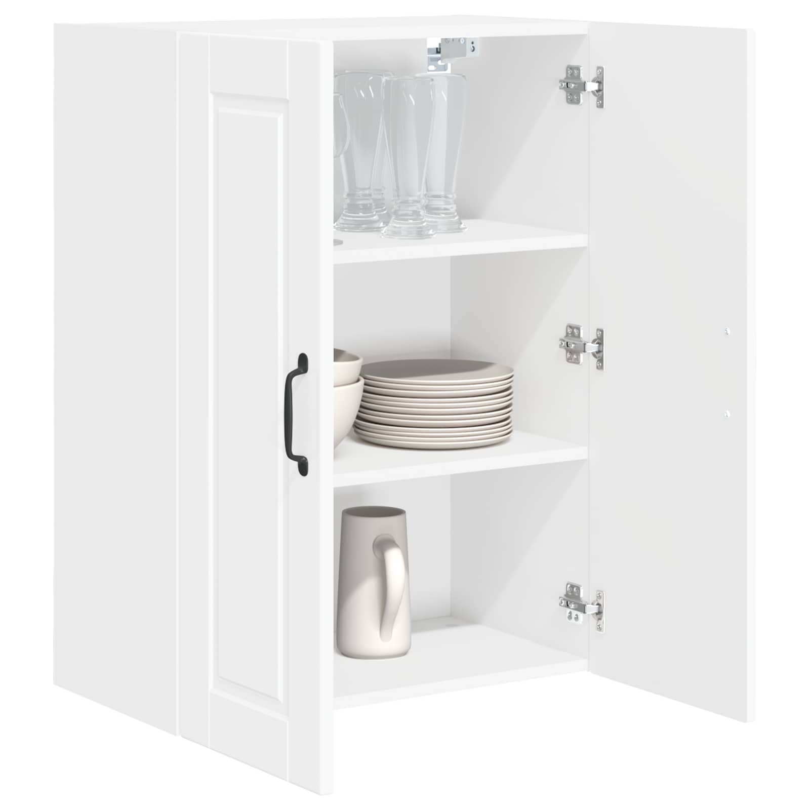 Wandschrank PORTO Hochglanz Weiß 60 x 31 x 80 cm Holzwerkstoff