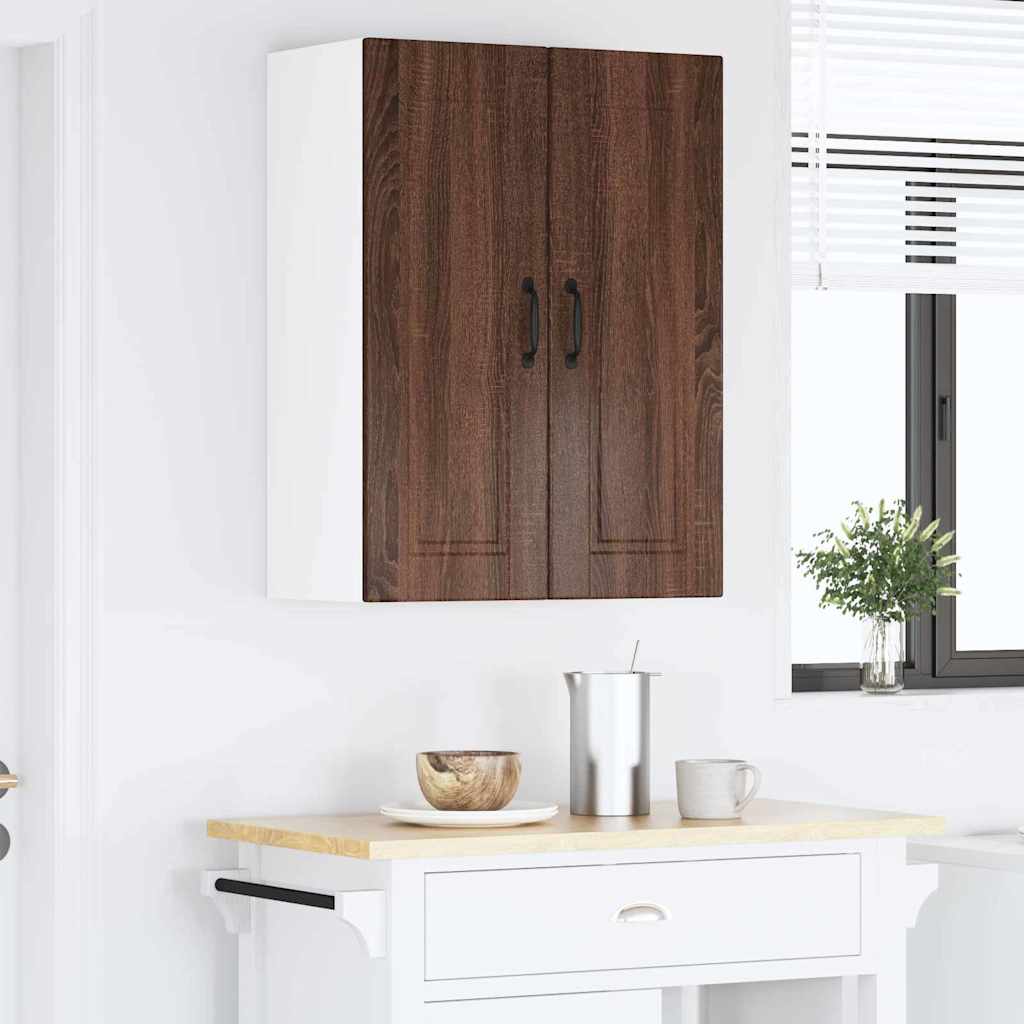 Küchenwandschrank mit Regal Braun Eichen-Optik 60 x 31 x 80 cm