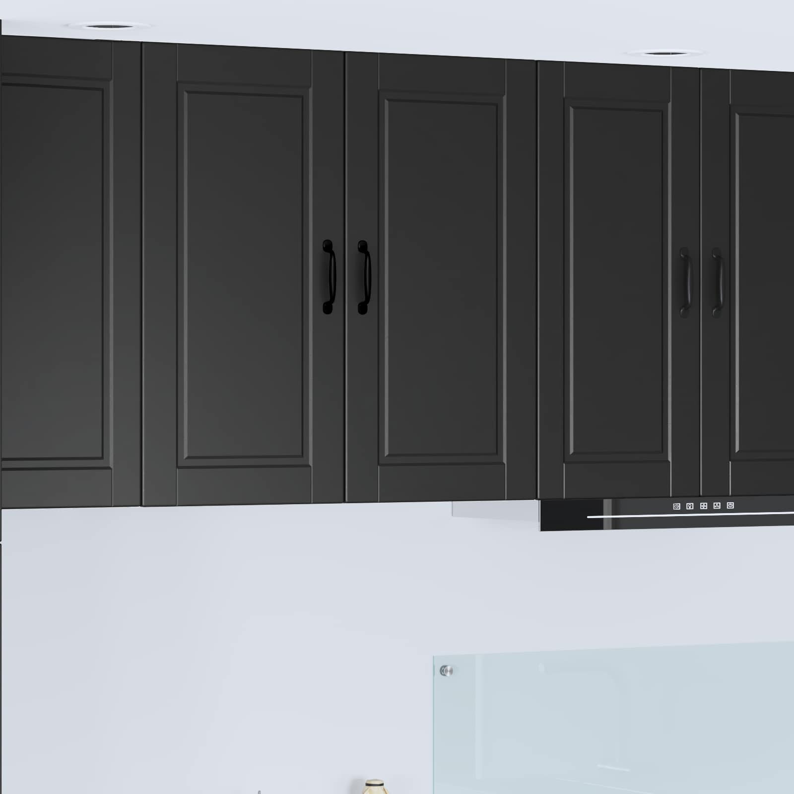 Wandschrank PORTO Schwarz 80 x 31 x 80 cm Holzwerkstoff
