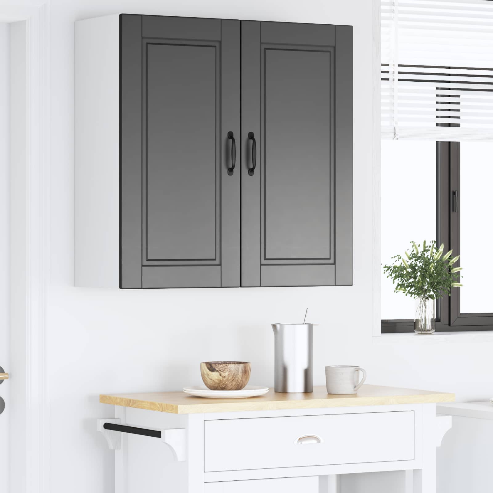 Wandschrank PORTO Schwarz 80 x 31 x 80 cm Holzwerkstoff
