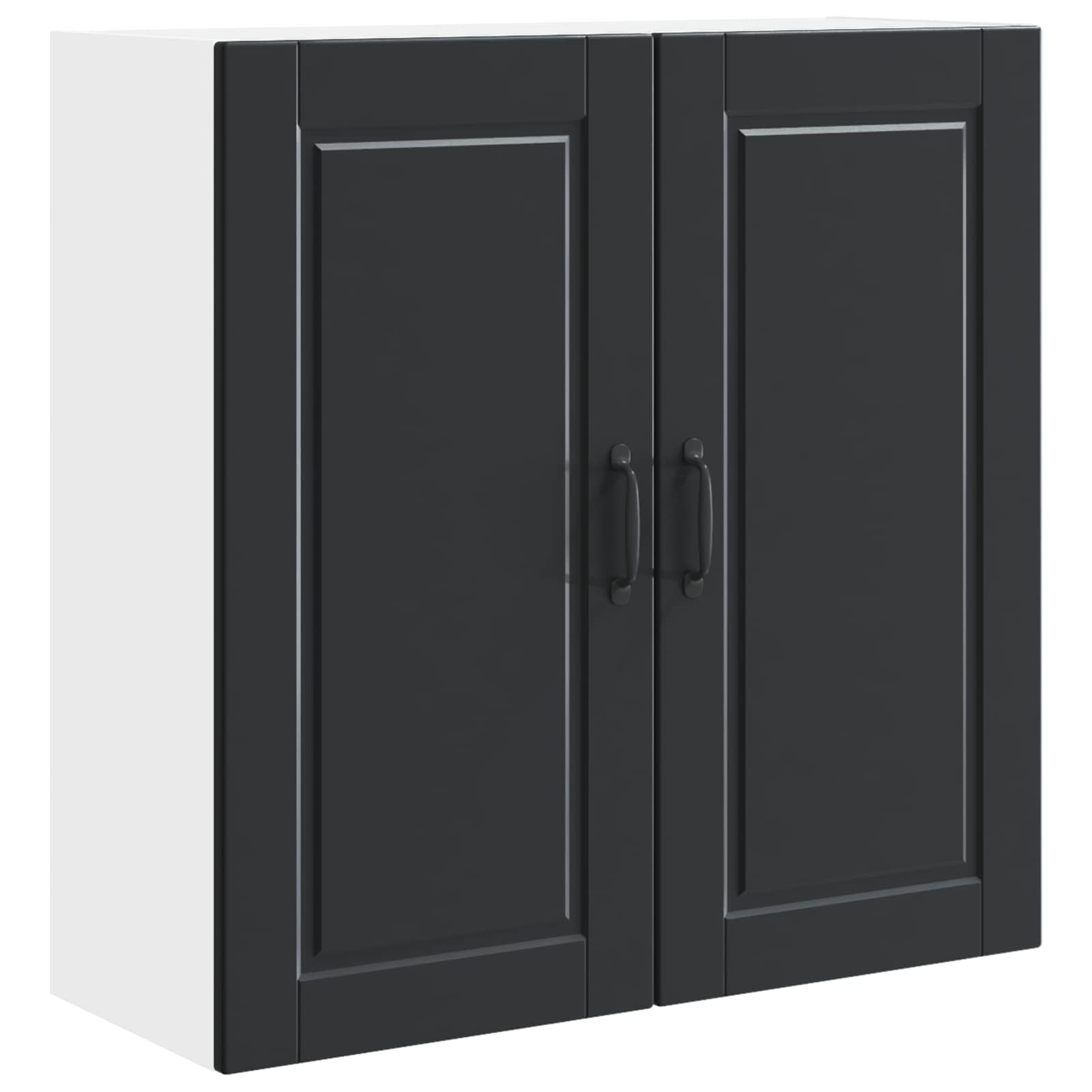 Wandschrank PORTO Schwarz 80 x 31 x 80 cm Holzwerkstoff