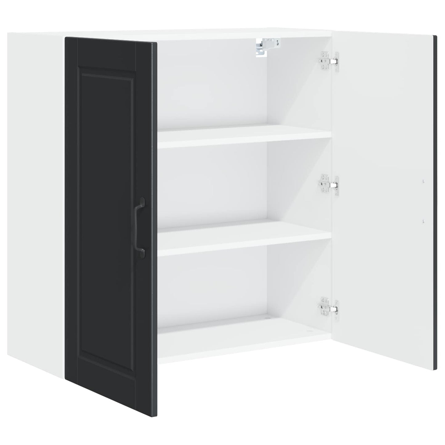 Wandschrank PORTO Schwarz 80 x 31 x 80 cm Holzwerkstoff