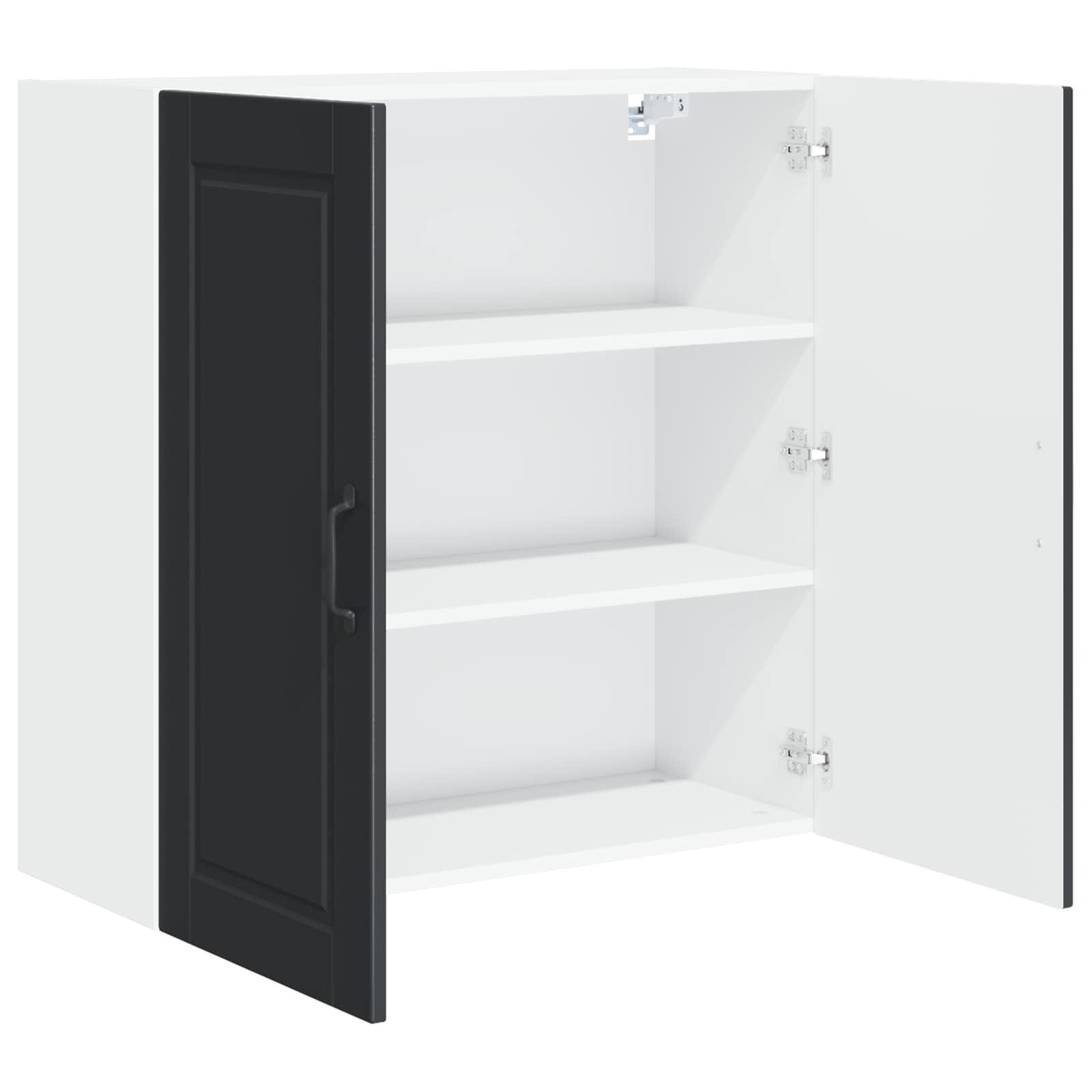 Wandschrank PORTO Schwarz 80 x 31 x 80 cm Holzwerkstoff