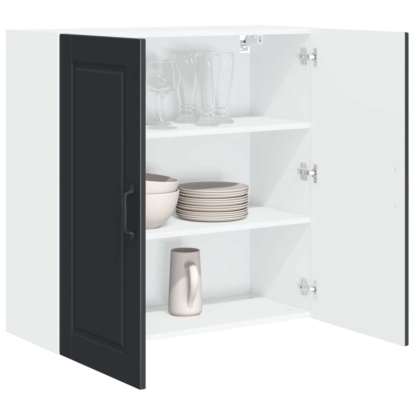 Wandschrank PORTO Schwarz 80 x 31 x 80 cm Holzwerkstoff
