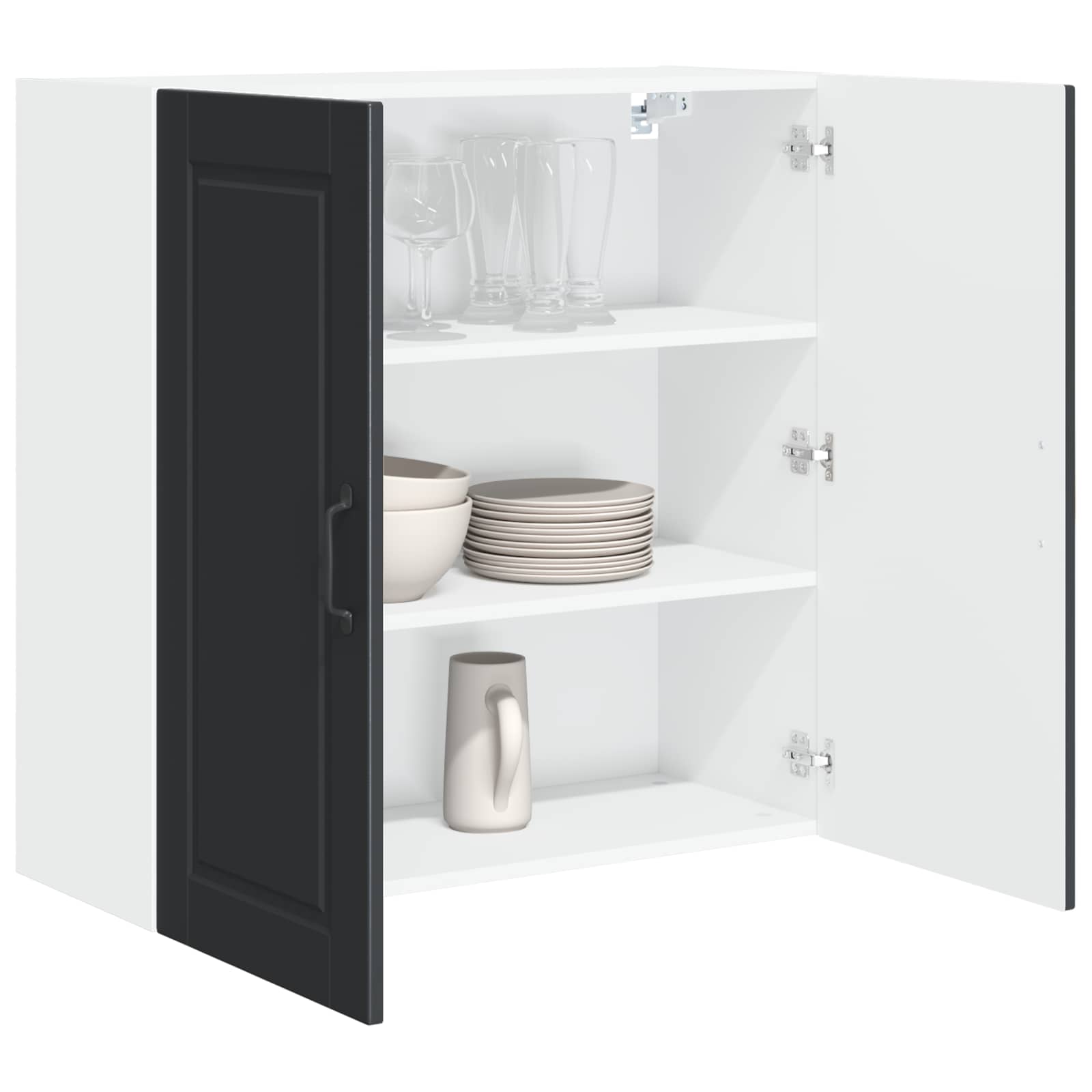 Wandschrank PORTO Schwarz 80 x 31 x 80 cm Holzwerkstoff