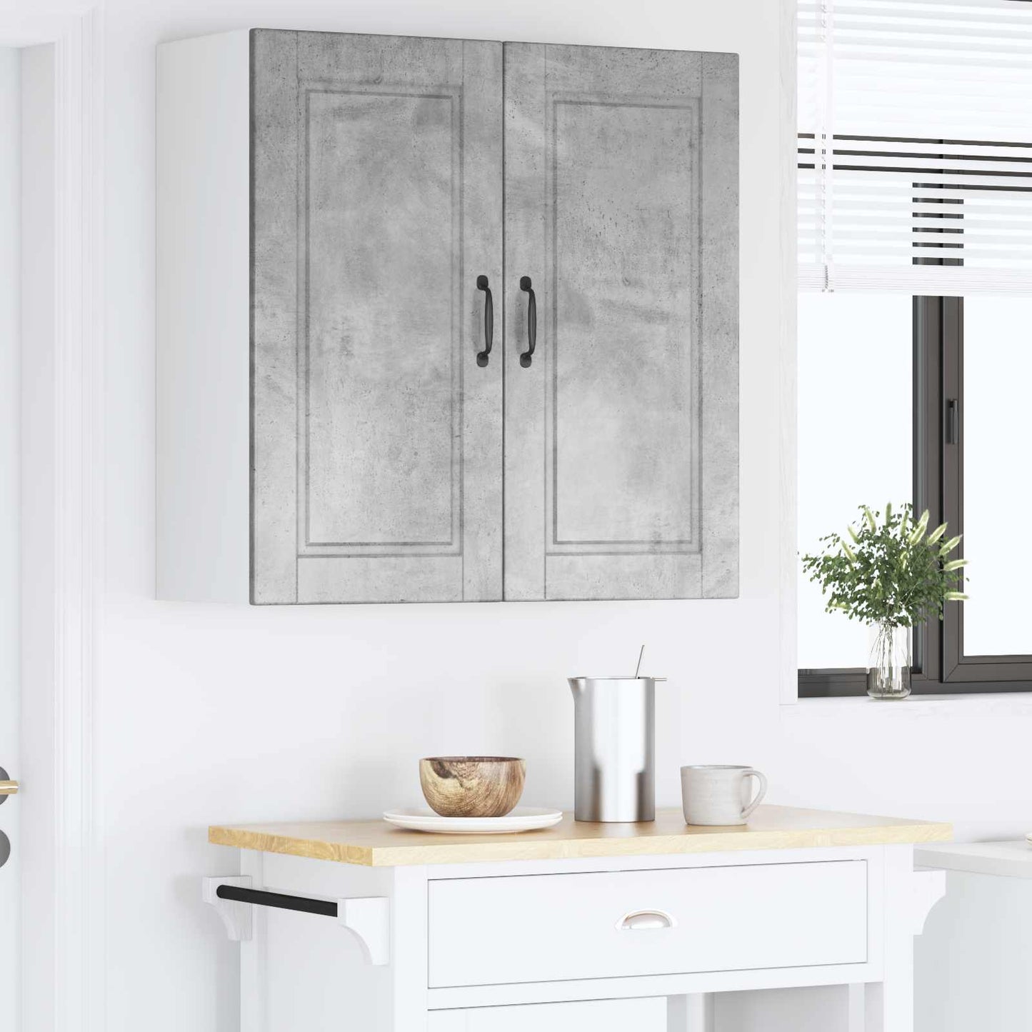 Wandschrank PORTO Beton Grau 80 x 31 x 80 cm Holzwerkstoff