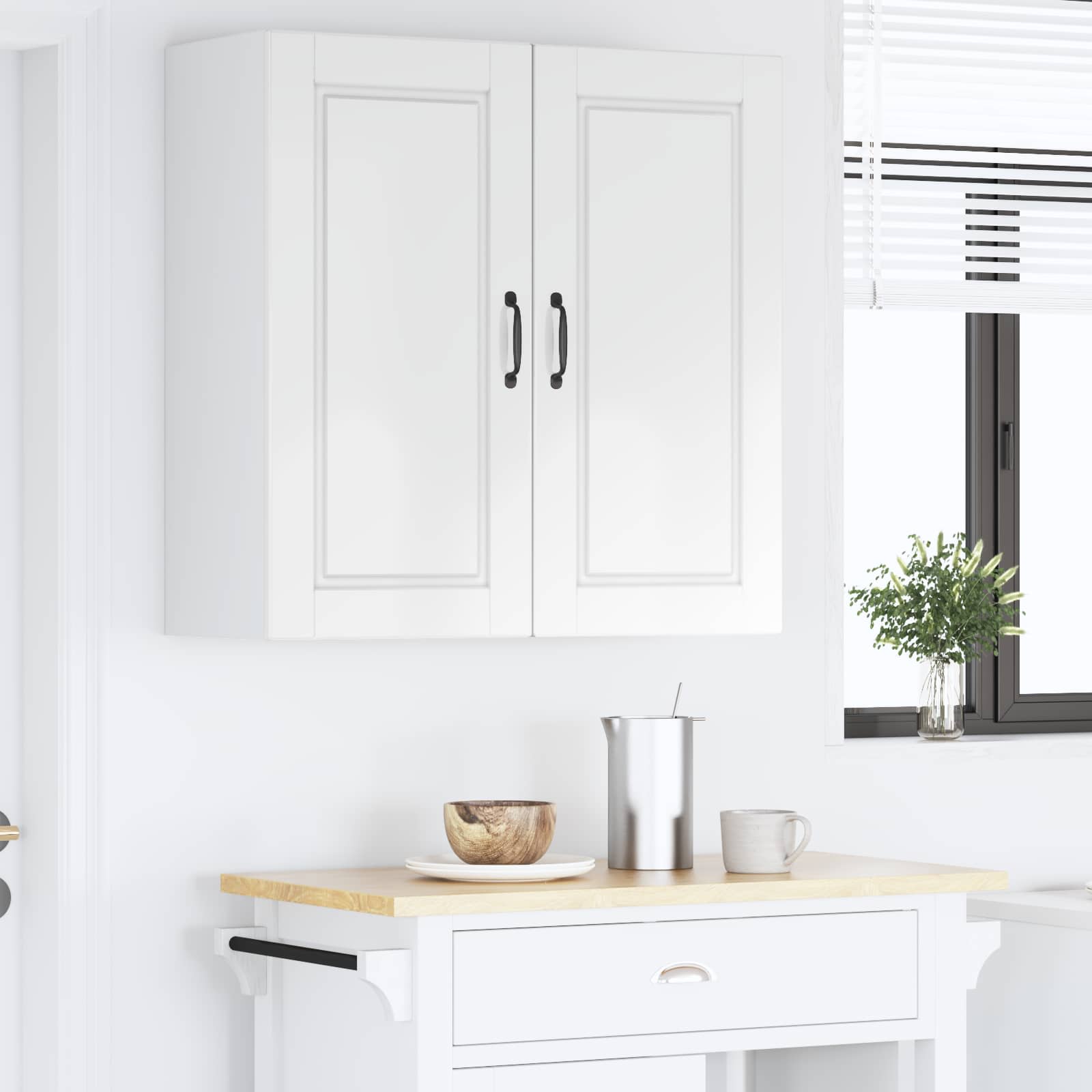 Wandschrank PORTO Hochglanz Weiß 80 x 31 x 80 cm Holzwerkstoff