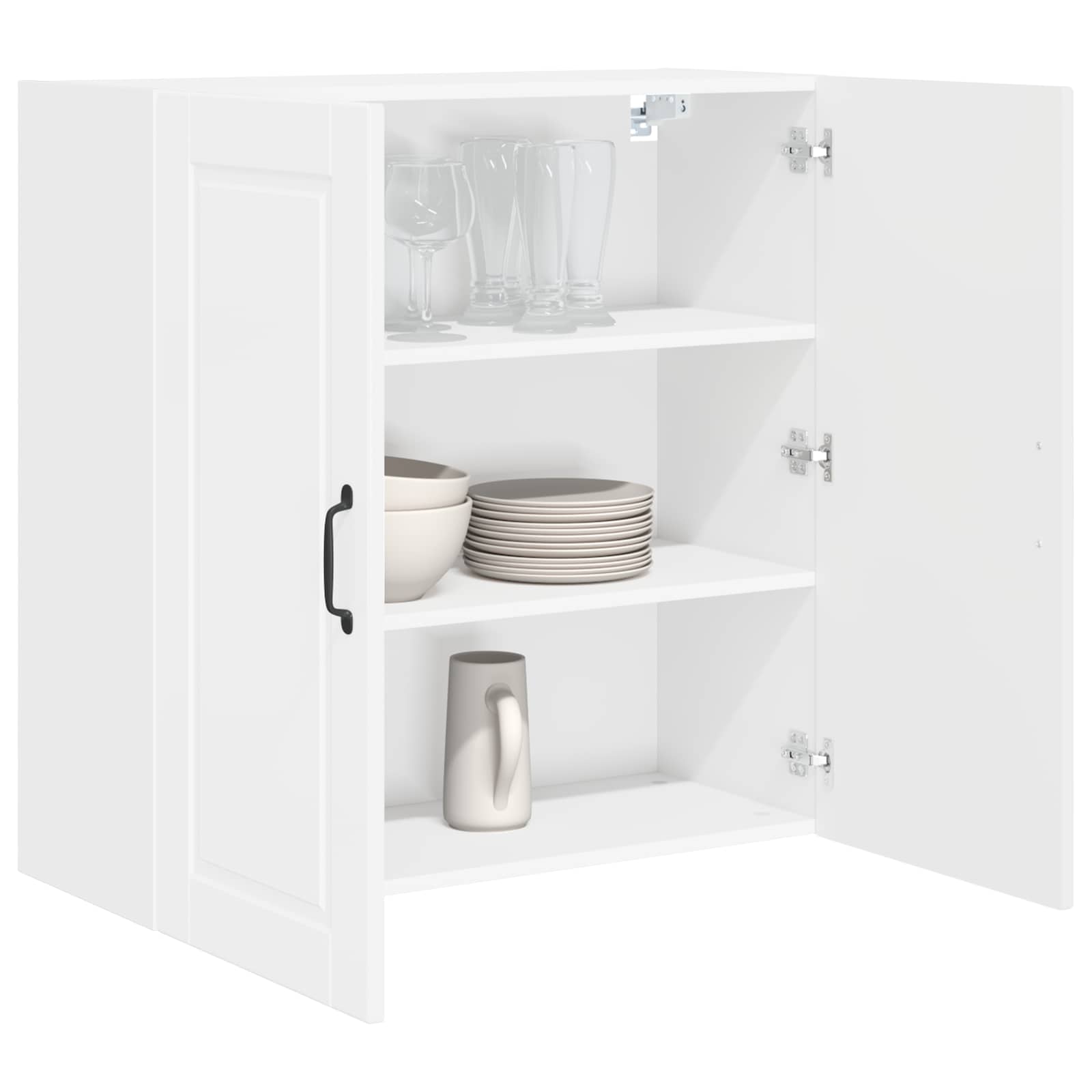 Wandschrank PORTO Hochglanz Weiß 80 x 31 x 80 cm Holzwerkstoff