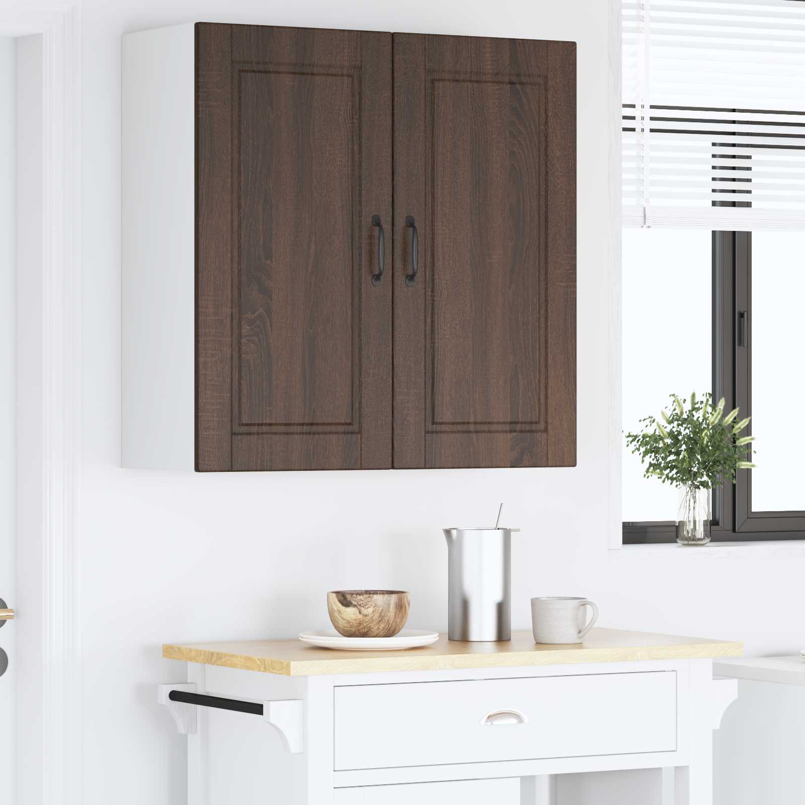 Wandschrank PORTO Braun Eichen-Optik 80 x 31 x 80 cm