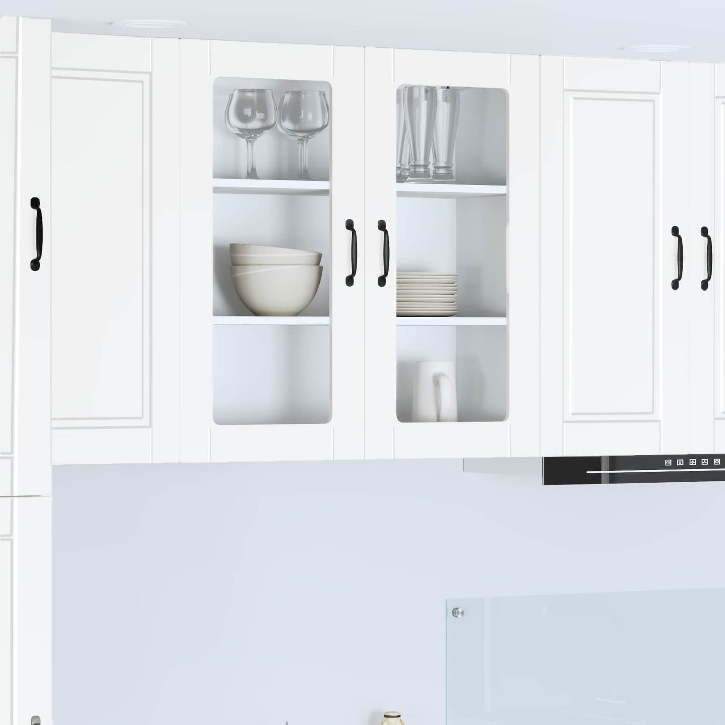 Wandglas-Schrank PORTO Weiß 80 x 31 x 80 cm Holzwerkstoff
