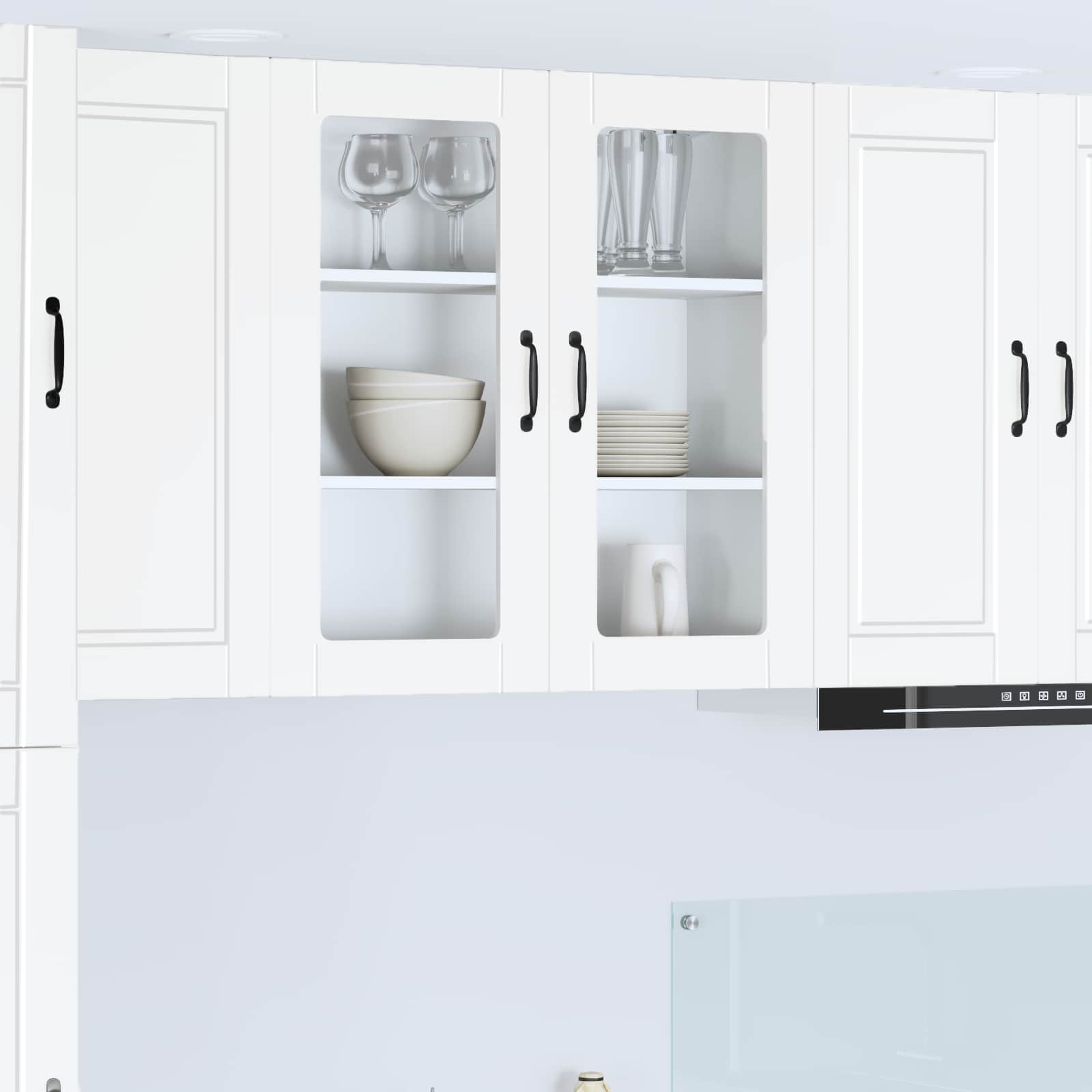 Wandglas-Schrank PORTO Weiß 80 x 31 x 80 cm Holzwerkstoff
