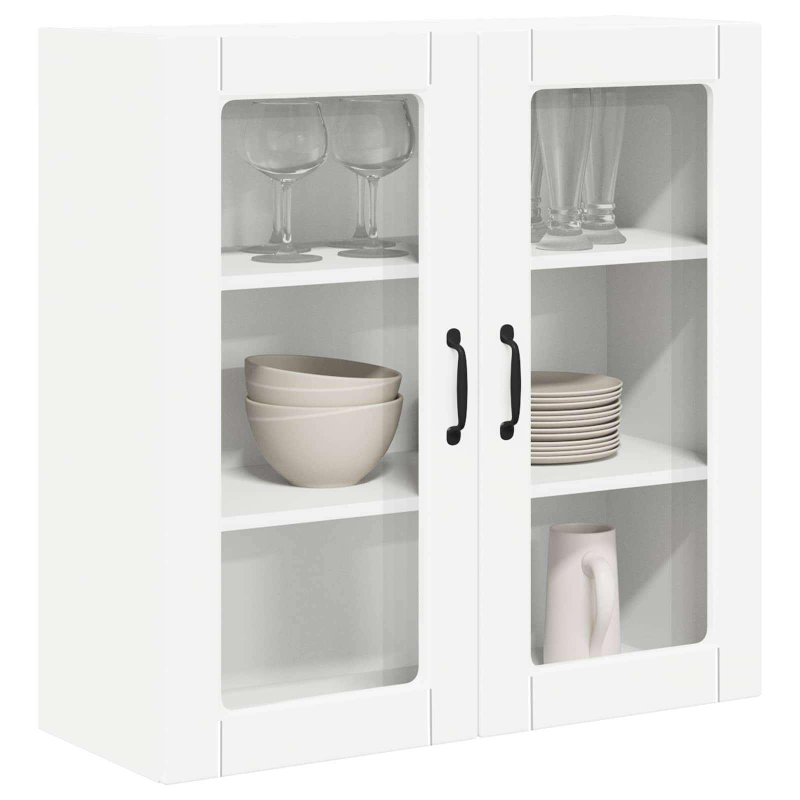 Wandglas-Schrank PORTO Weiß 80 x 31 x 80 cm Holzwerkstoff