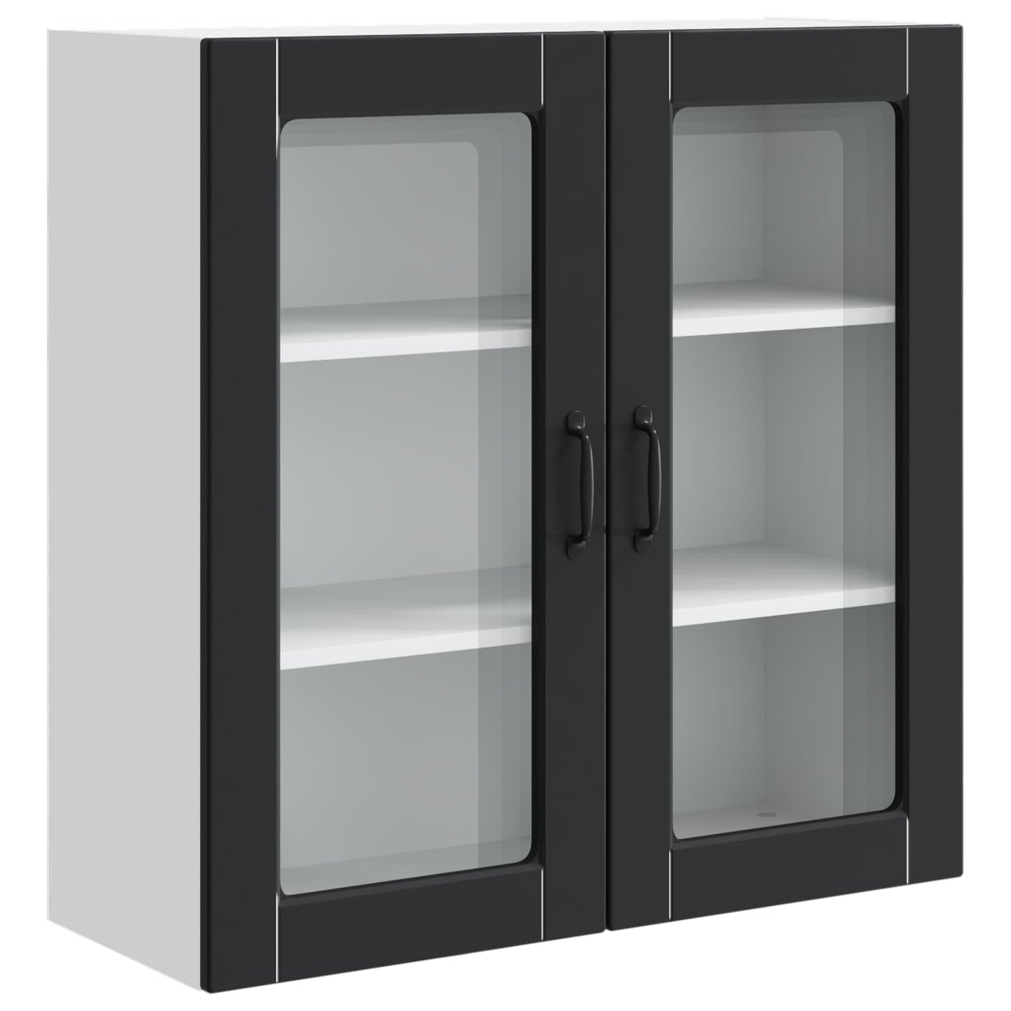 Wandglas-Schrank PORTO Schwarz 80 x 31 x 80 cm Holzwerkstoff