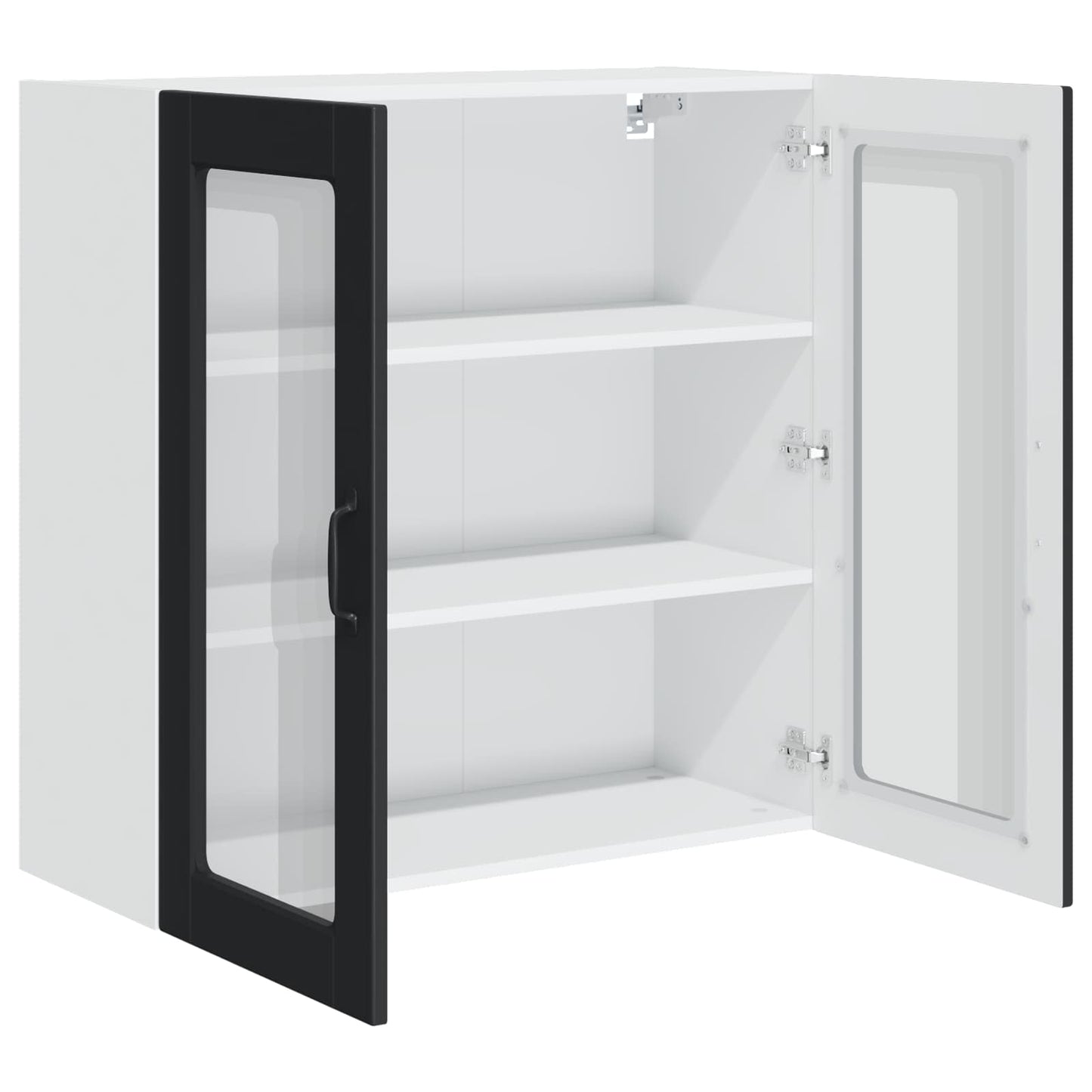 Wandglas-Schrank PORTO Schwarz 80 x 31 x 80 cm Holzwerkstoff