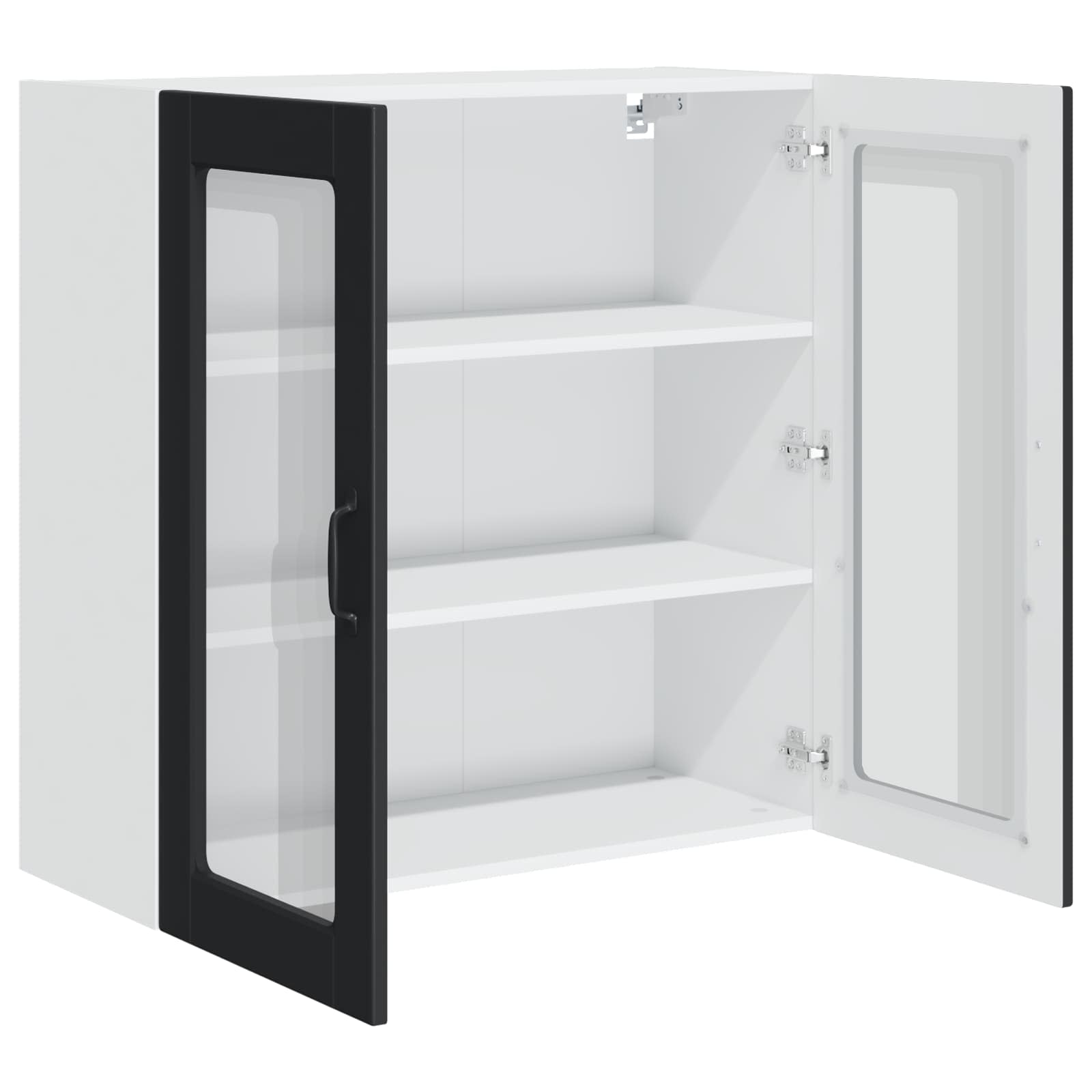 Wandglas-Schrank PORTO Schwarz 80 x 31 x 80 cm Holzwerkstoff