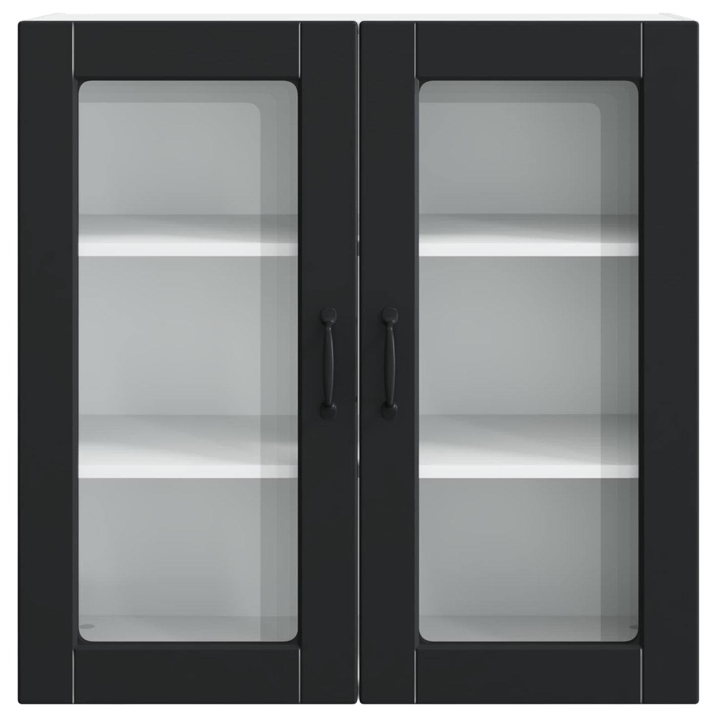 Wandglas-Schrank PORTO Schwarz 80 x 31 x 80 cm Holzwerkstoff