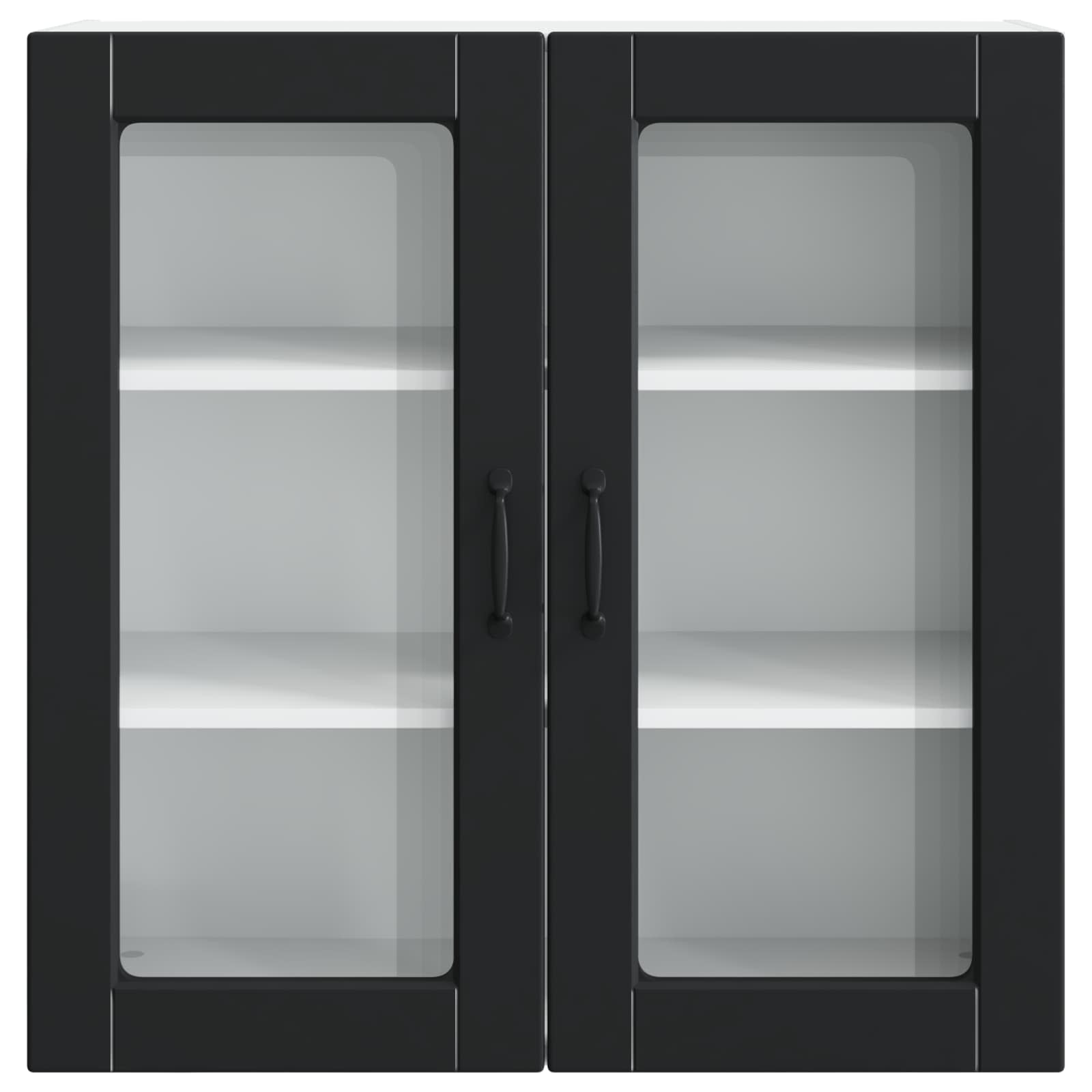 Wandglas-Schrank PORTO Schwarz 80 x 31 x 80 cm Holzwerkstoff