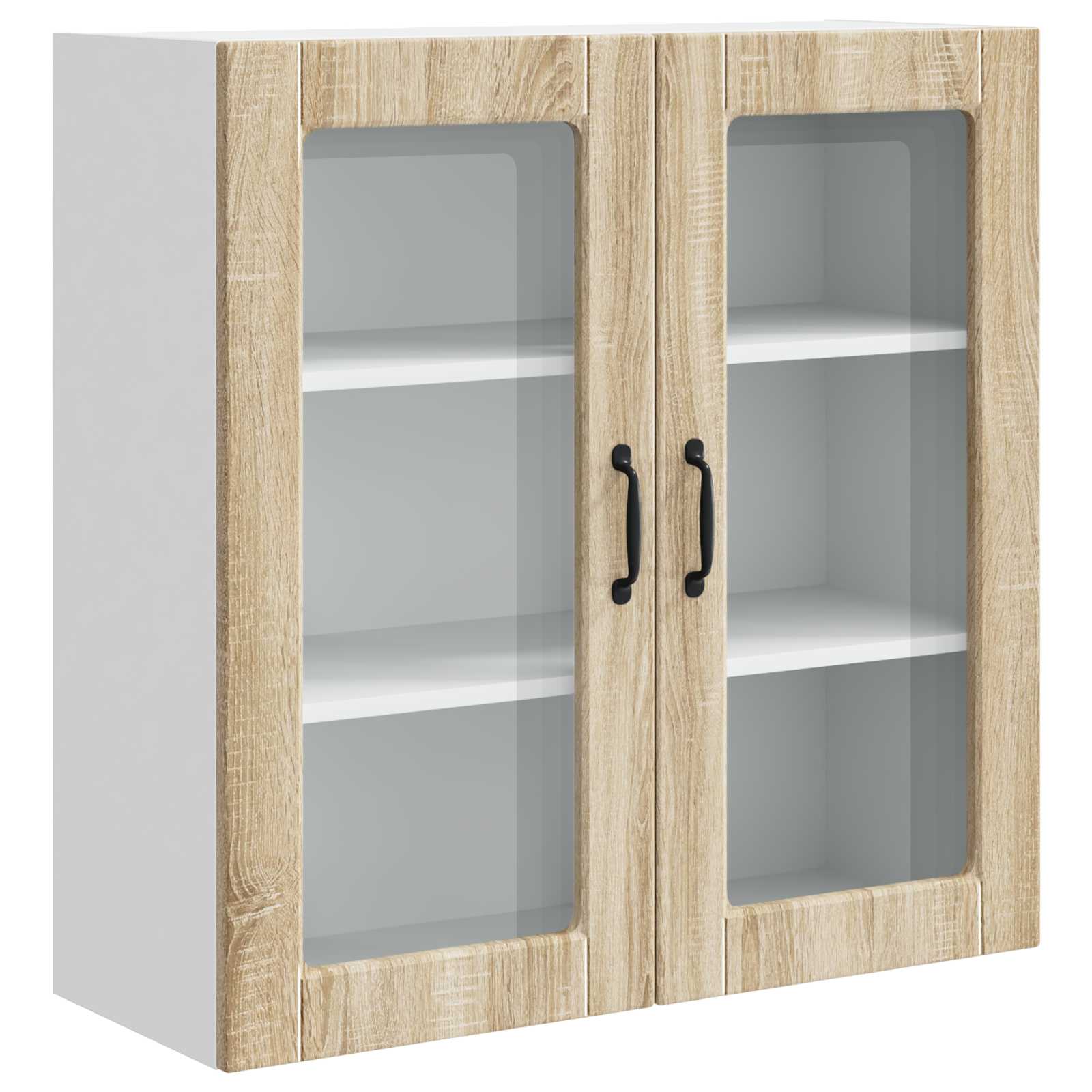 Wandglas-Schrank PORTO Sonoma-Eiche 80 x 31 x 80 cm