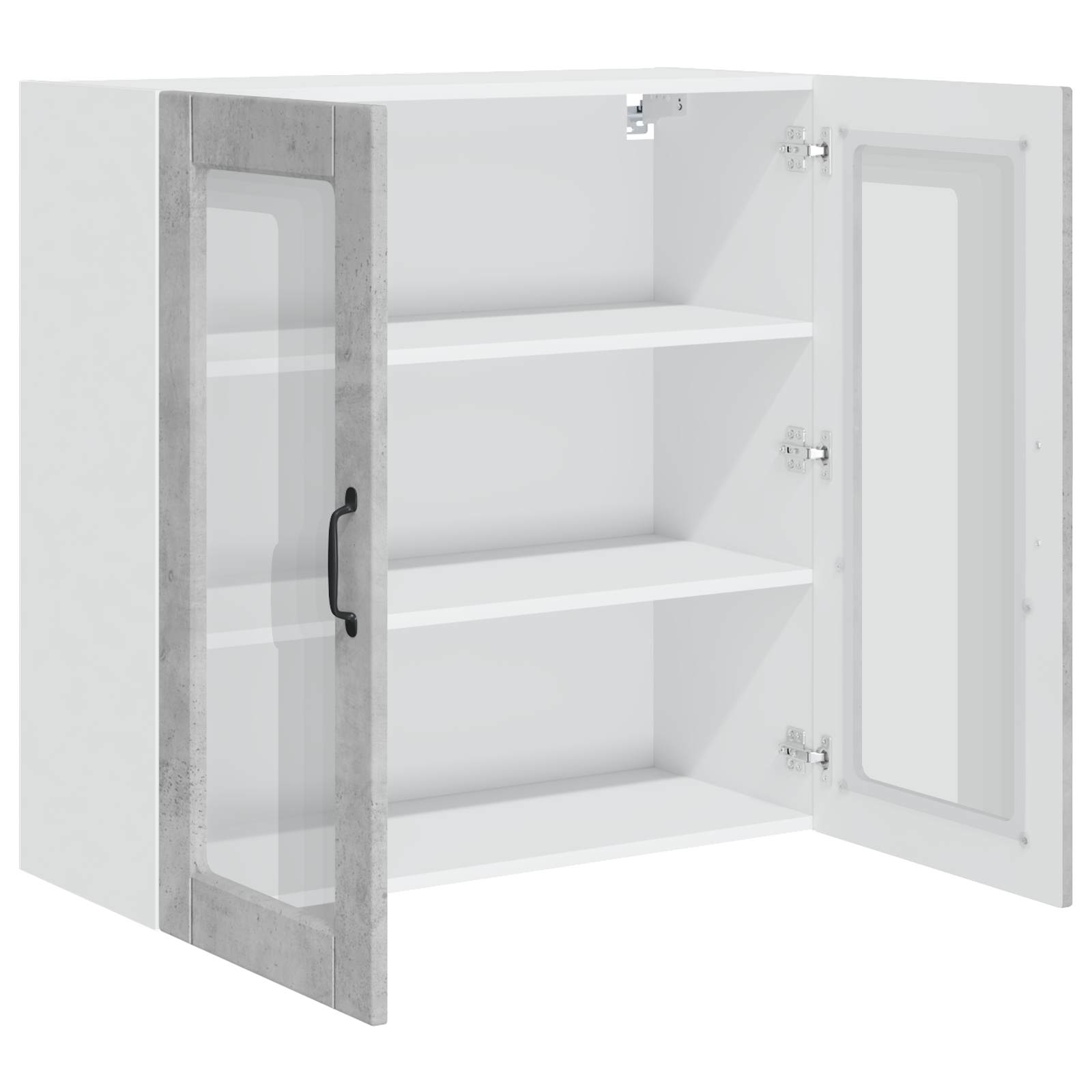 Wandglas-Schrank PORTO Beton Grau 80 x 31 x 80 cm Holzwerkstoff