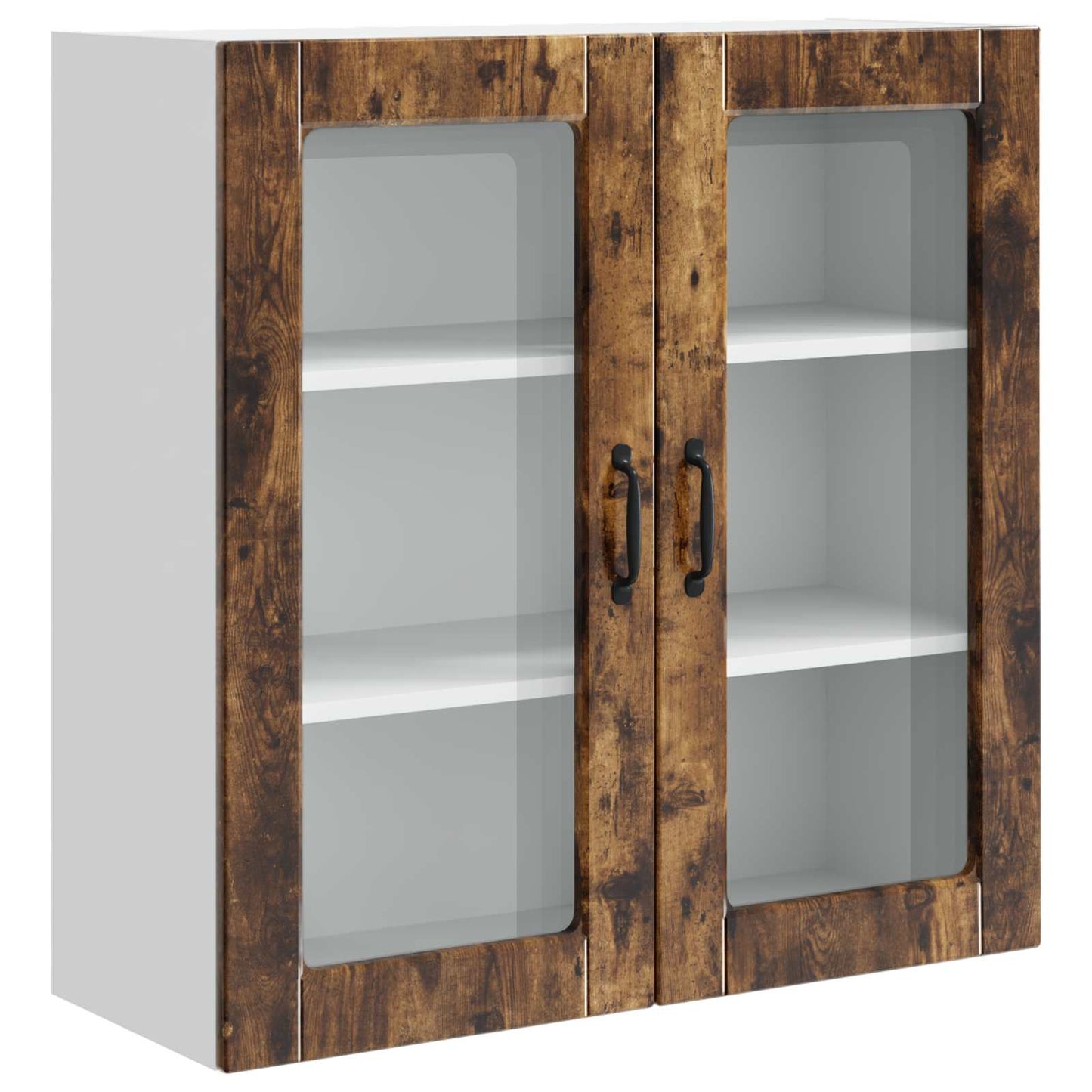 Wandglas-Schrank PORTO Geräucherte Eiche 80 x 31 x 80 cm
